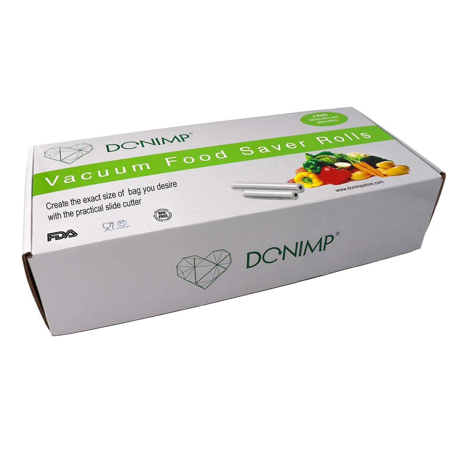 Vacuum Sealer Rolls Embossed - High Quality Vacuum Sealer Food Storage Bags - Vacuum Food Sealer Rolls - Approved FDA BPA Free - 2 Roll Food Saver Bags - All Vaccum Food Vacuum Sealer Bags Machines