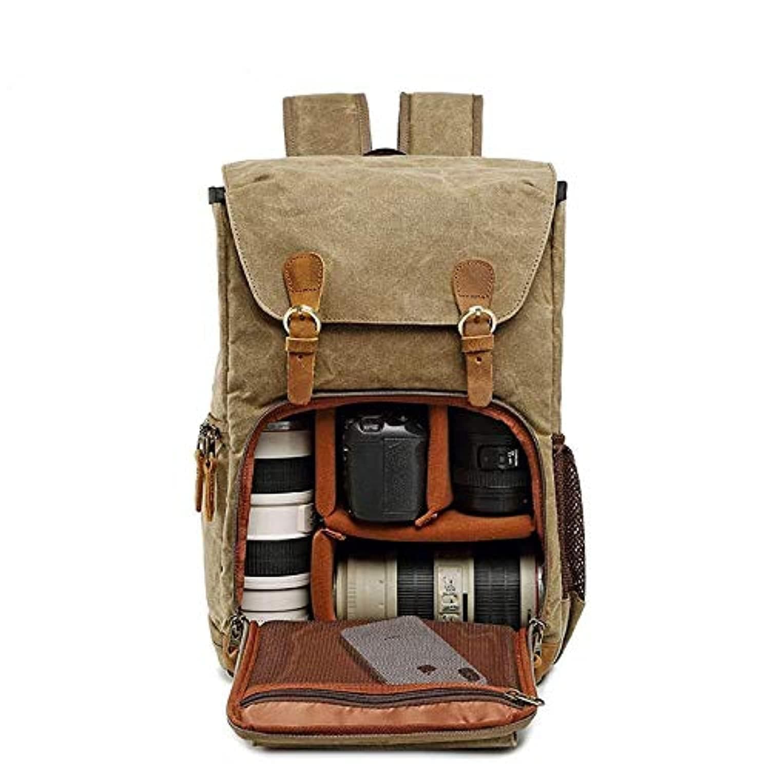 eWINNER Canvas Waterproof Photography Bag Outdoor Wear-resistant Large Camera Photo Backpack Men for Nikon/Canon/Sony/Fujifilm
