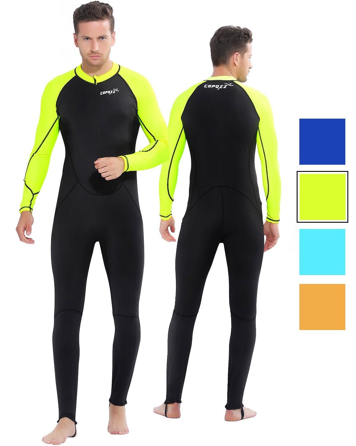 copozzCOPOZZ Diving Skin, Men Women Youth Thin Wetsuit Rash Guard- Full Body UV Protection - for Diving Snorkeling Surfing Spearfishing Sport Skin (Black/Green, XX-Large for Men)