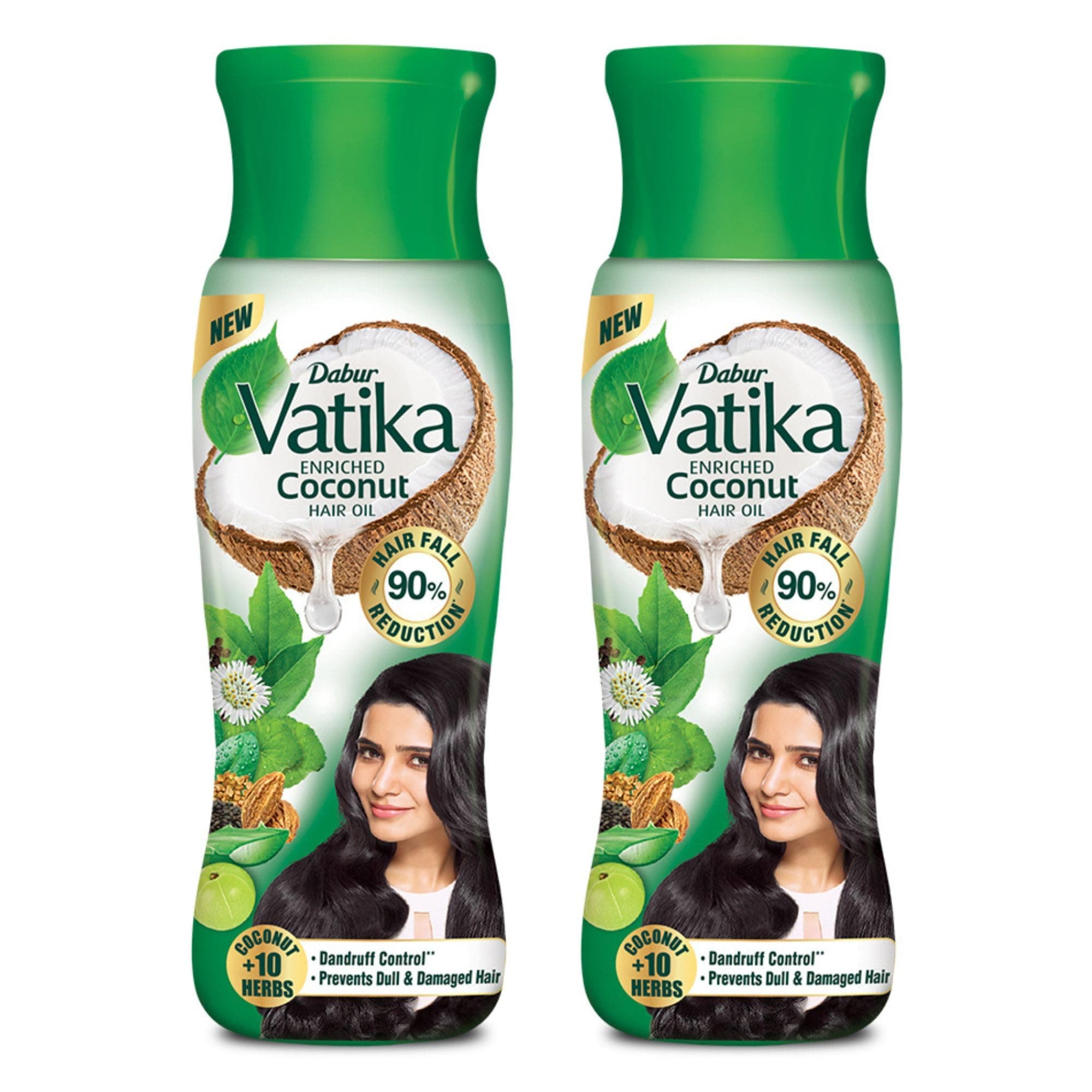 Dabur Vatika Enriched Coconut Hair Oil - 550 ml (275 ml x 2) | For Strong, Thick & Shiny Hair