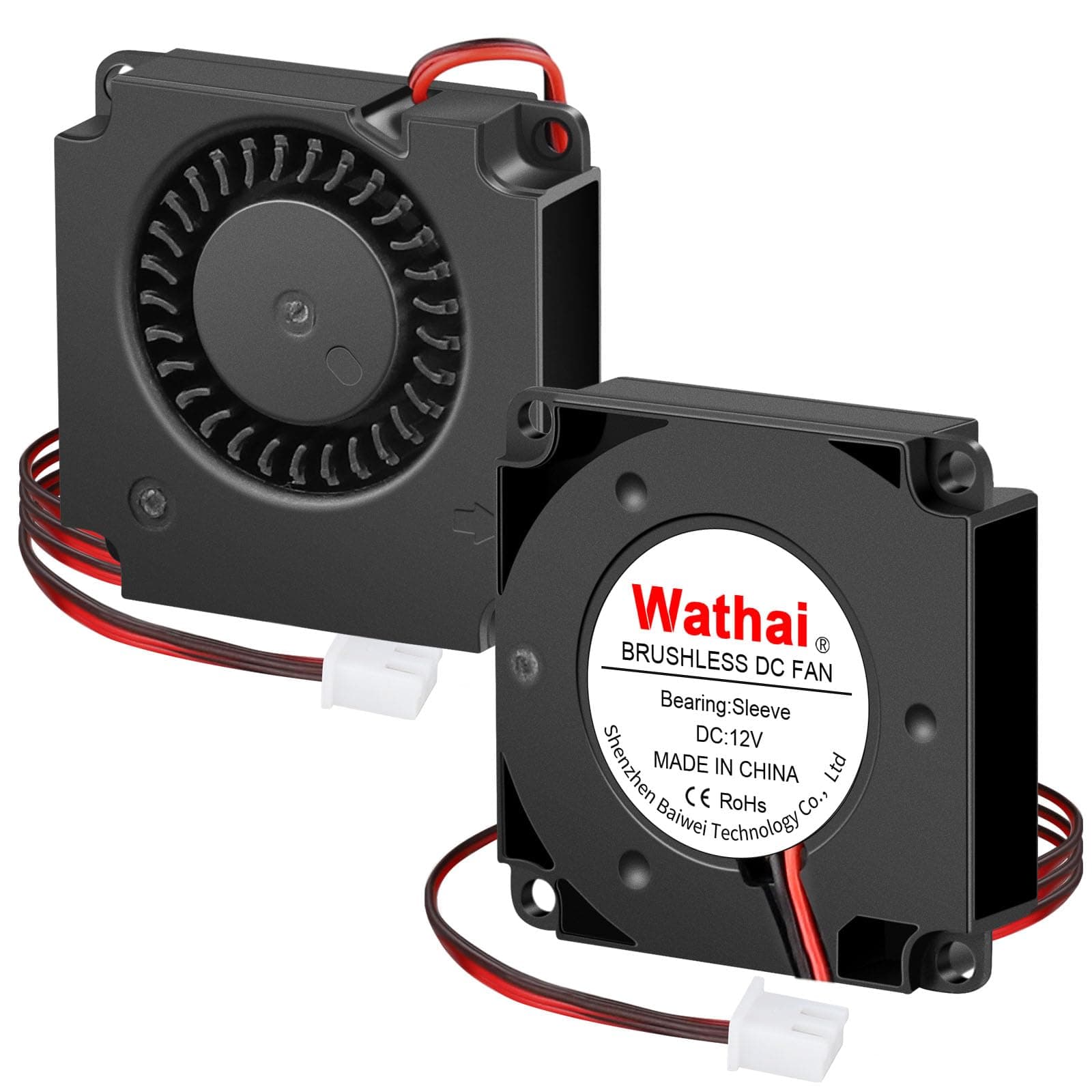 Wathai 4010 Blower Fan 12v Centrifugal Fan 40mm Computer Case Tiny Micro Turbine 40x40x10 for DIY 3D Printer Cooling 2 Pack