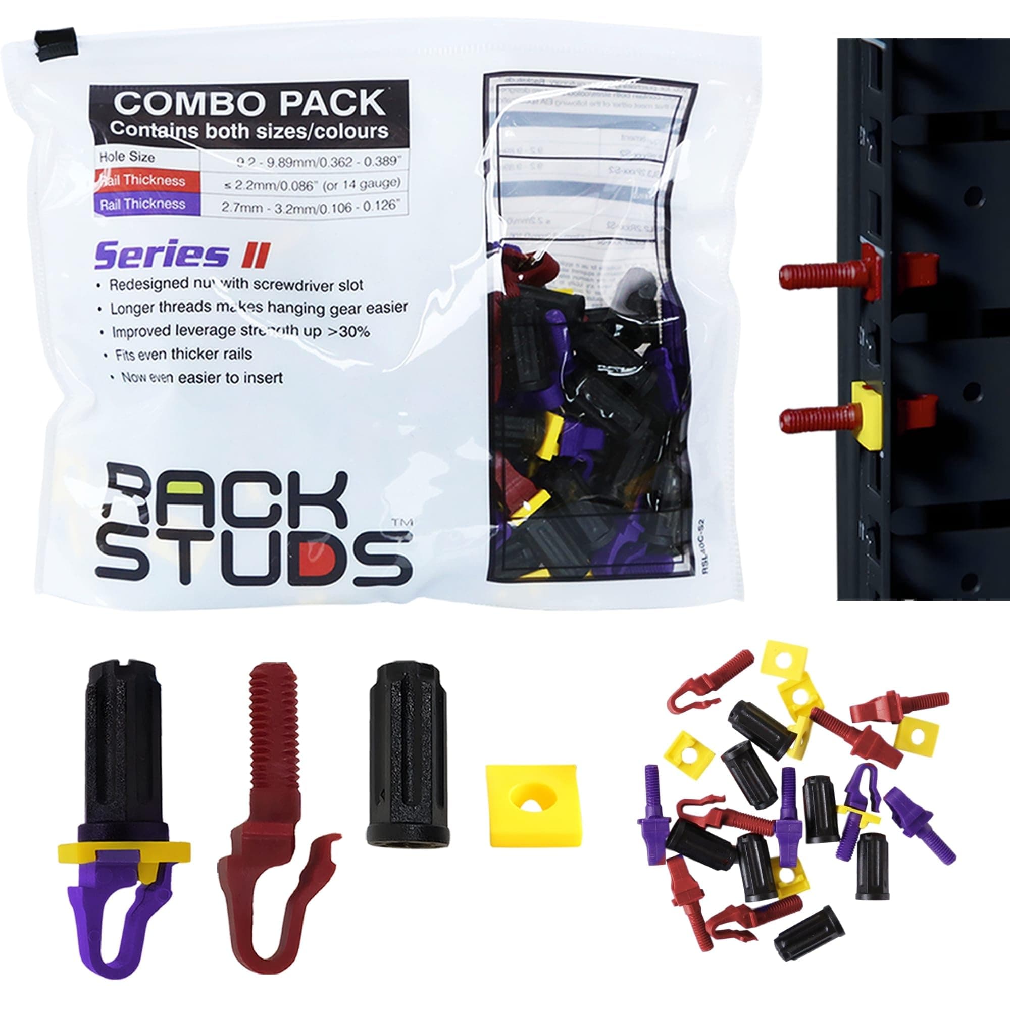 Rackstuds Series II 40-Pack Combo, Both Sizes/Colors