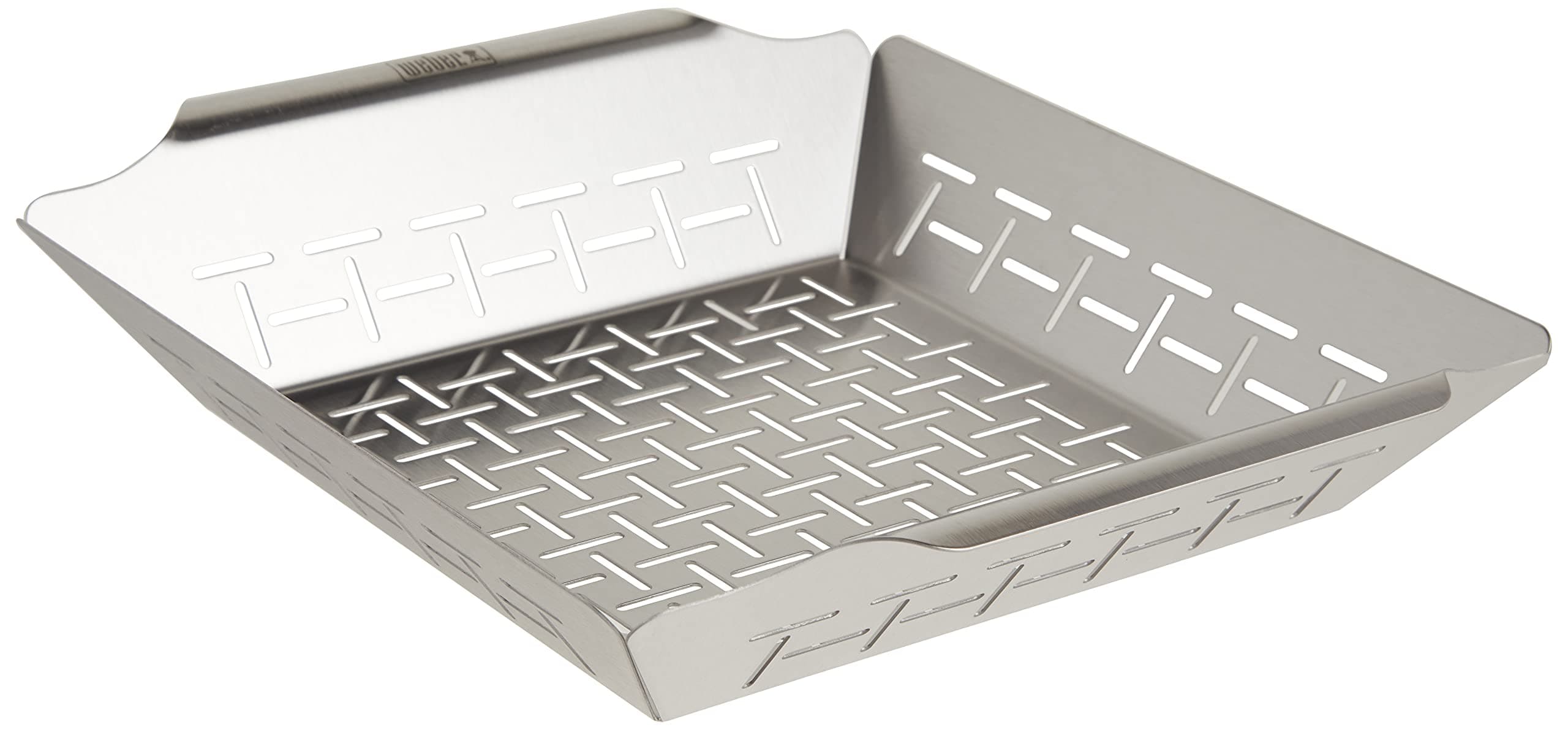 Weber Deluxe Grilling Basket , Stainless Steel, Square| Premium Grilling accessories
