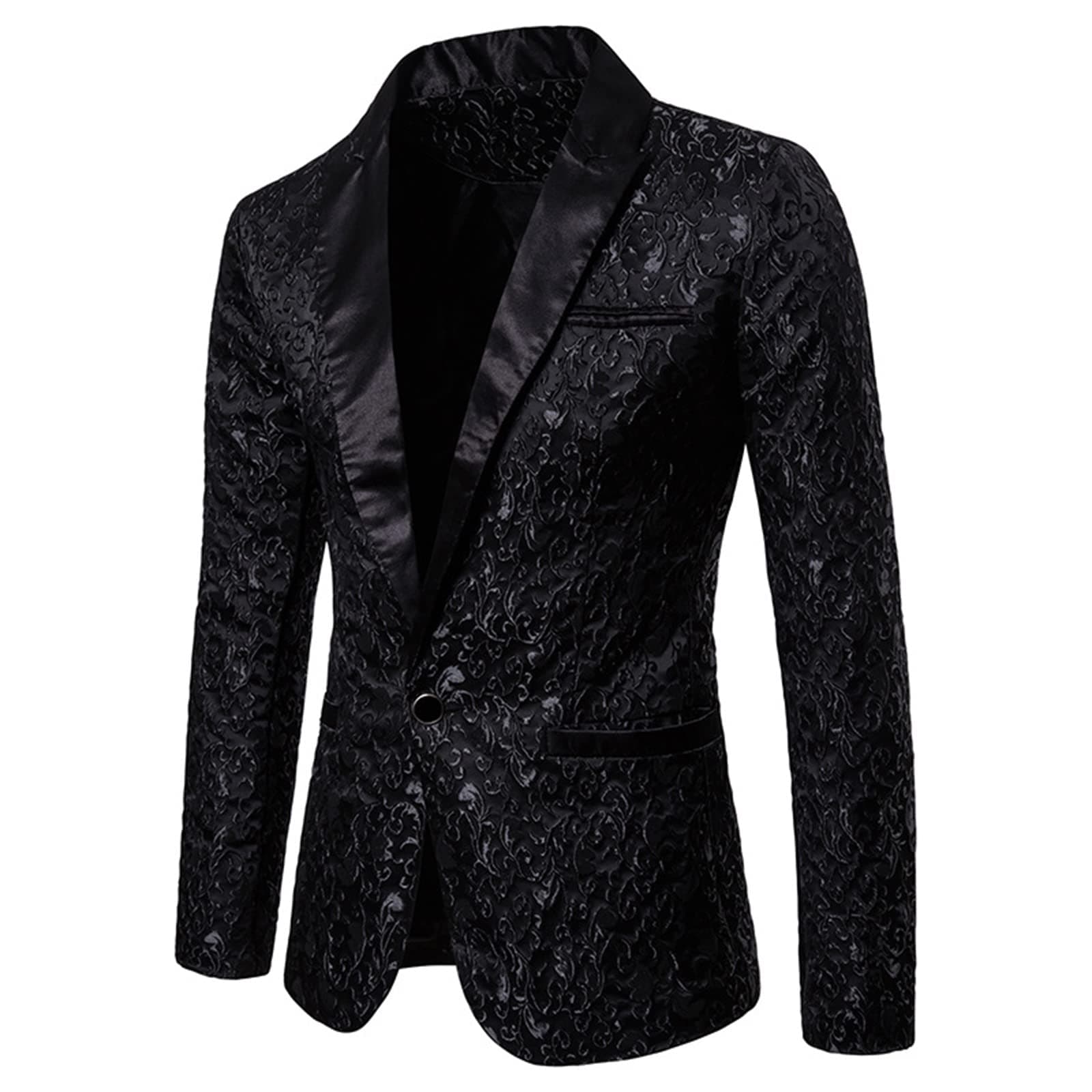 Men's Sequin Blazer Suit Jacket One Button Fit Formal Jacket Shiny Notch Lapel Tailcoat Swallowtail Suit Prom Wedding