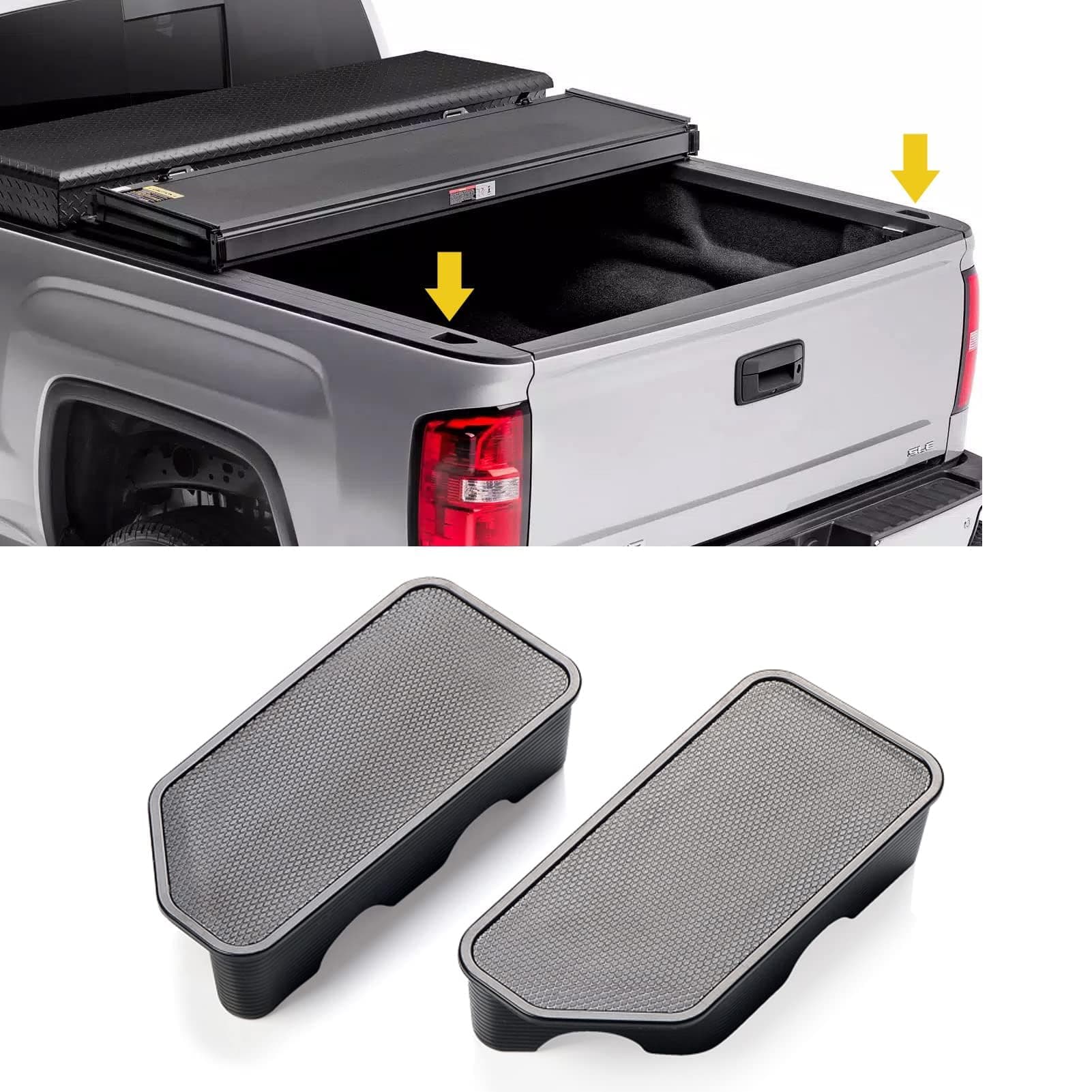 Bed Rail Stake Pocket Covers Compatible with 2014-2018 GMC Sierra 1500 and Chevrolet Silverado Stake Pocket Hole Plug Covers 1500/2500/2500HD/3500HD(Set of 2)