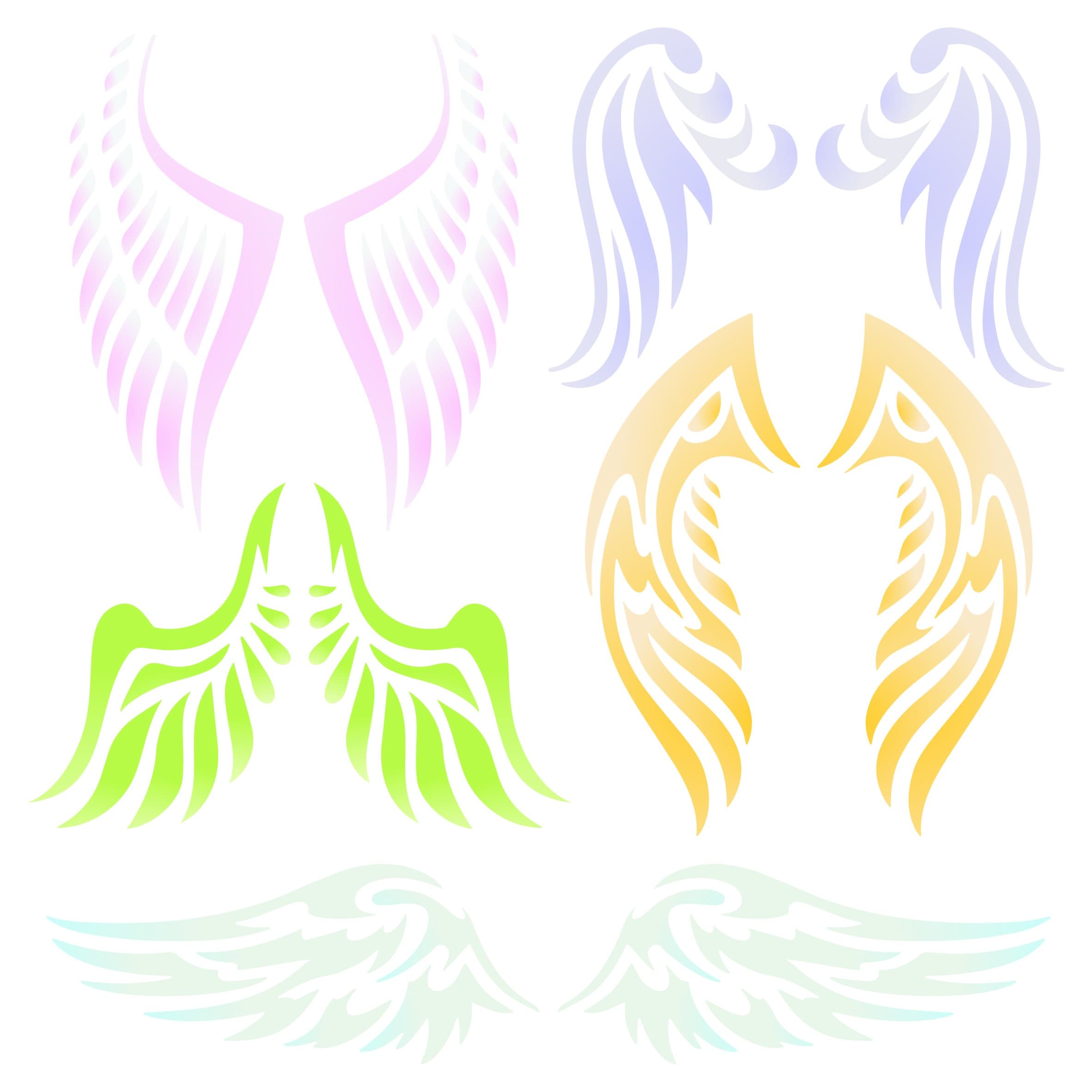 Angel Wing Stencil - 16.5 x 16.5cm (M) - Reusable Christian Guardian Angel Wings Wall Stencil Template