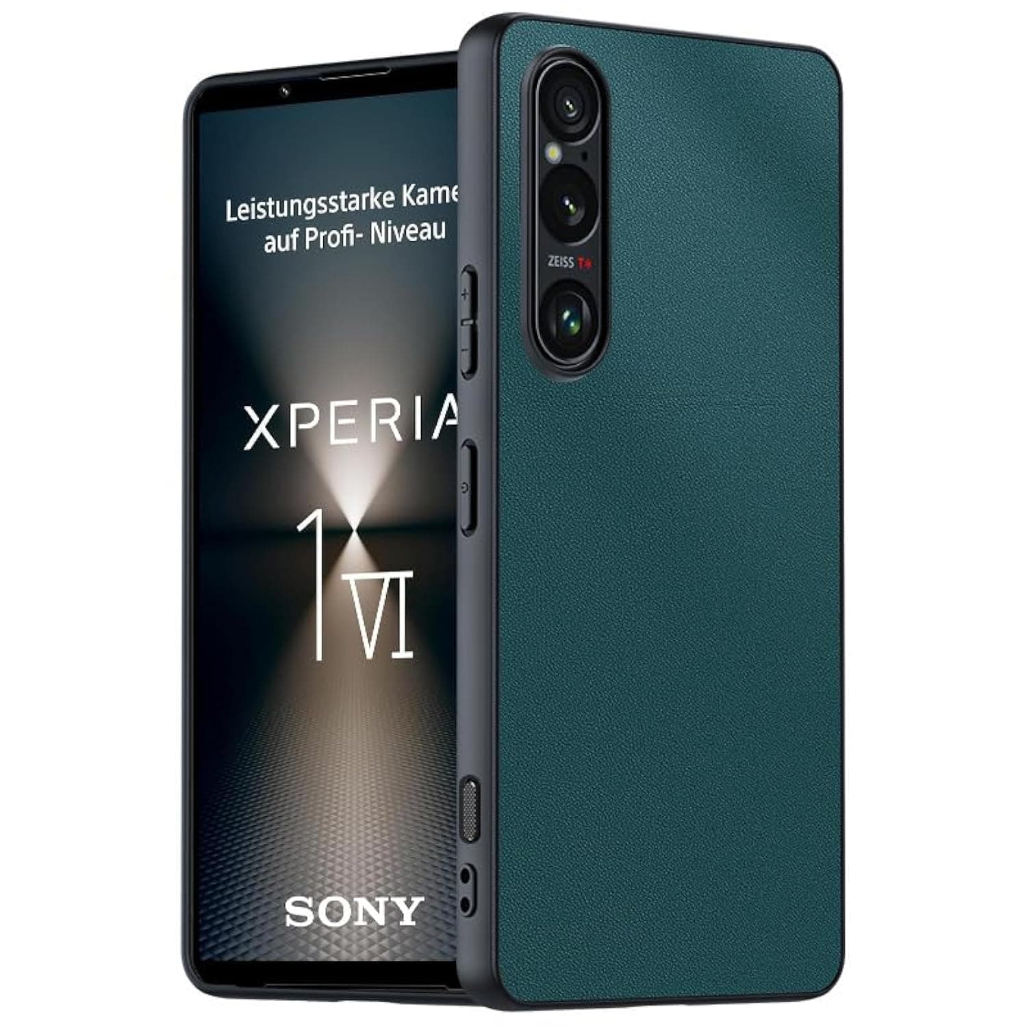 GruattreayCarbon Fiber Texture Leather Compatible with Sony Xperia 1 VI 5G Case Cover Ultra Thin Shockproof Back for Sony Xperia 1 VI (Teal)