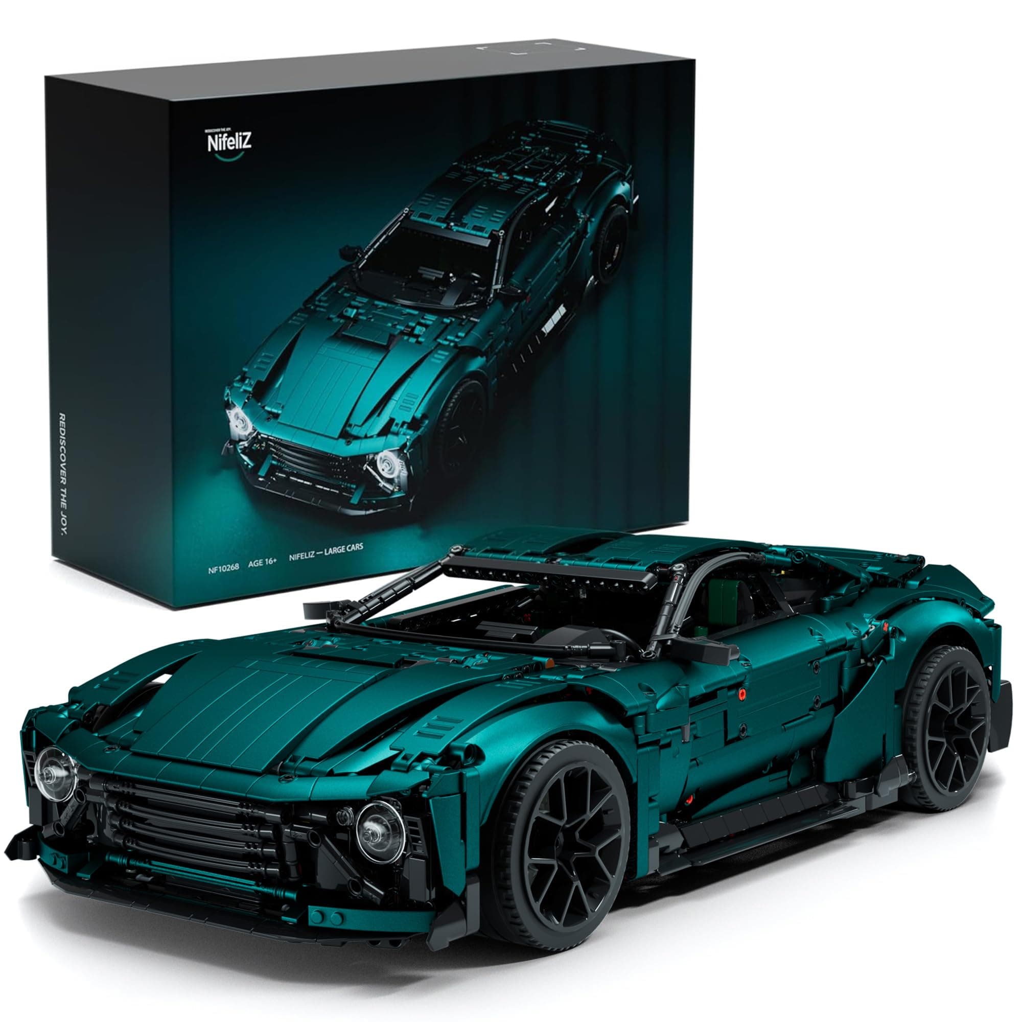 Sports Car Building Set, Collectible Model Car Gift for Adults, Authentically Detailed Build and Display Model for Home or Office Décor (3374PCS, NF10268)