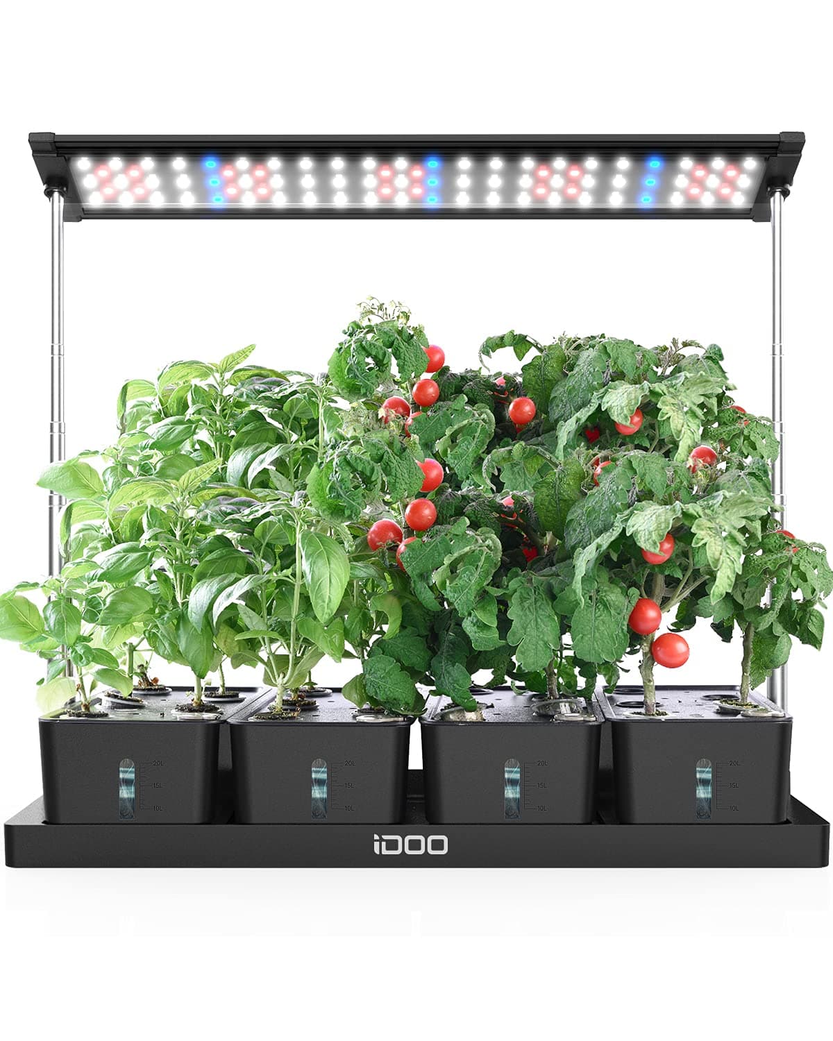 iDOO 20Pods Hydroponics Growing System, 68cm Indoor Herb Garden with LED Grow Light, Free Timing Setting, 4 Removable Water Tank, Adjustable Height Hydroponic Germination Kit