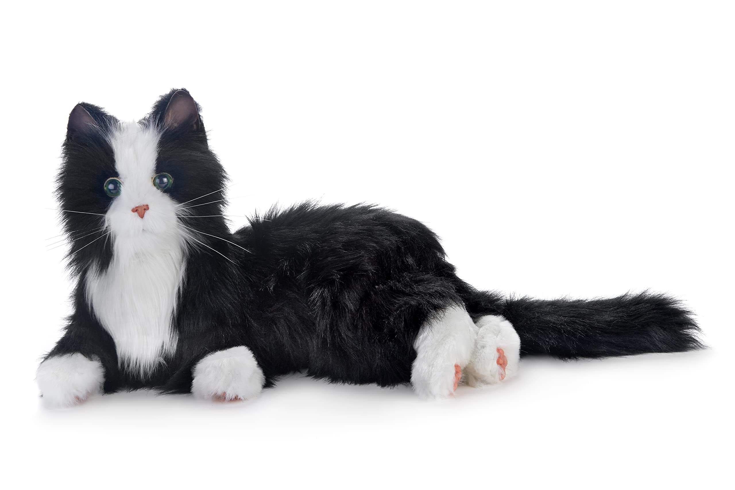 Ageless Innovation Joy For All Interactive Pet Cat - Lifelike & Realistic Companion with Soft Fur and Soothing Purrs, No Assembly Required - Black & White Tuxedo