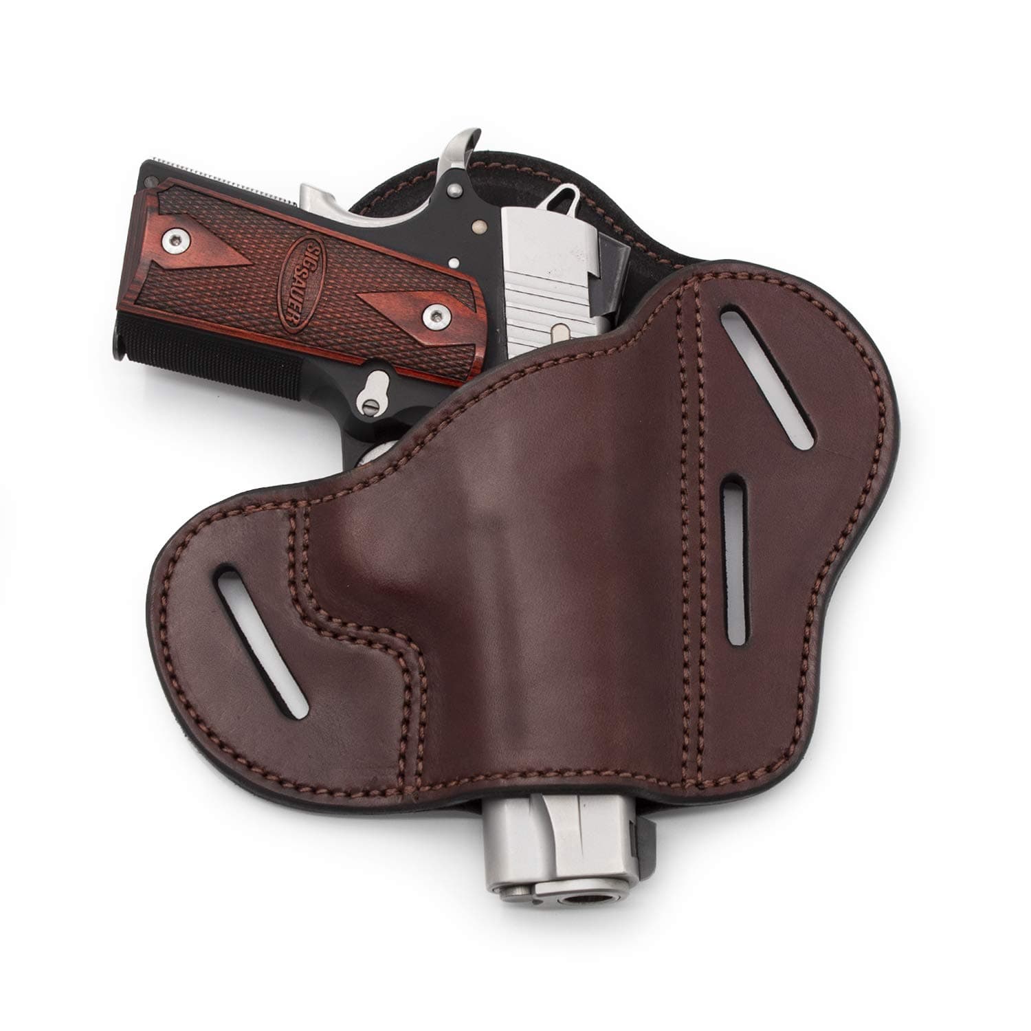 Relentless Tactical The Ultimate Leather Gun Holster - 3 Slot Pancake Style Belt Holster -Handmade in The USA! - Fits 1911 Style Handgun