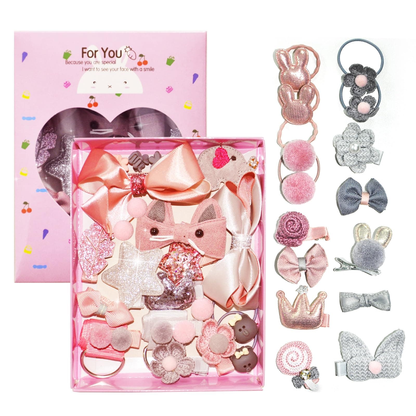 36 PCS Baby Hair Accessories, Hair Clips Set for Little Girls Gift Set Hair Clips Bows Ties Toddlers Barrettes Hairpins Set Baby Girls Toddlers Kids for Birthday Children's Day Gift Multicolor