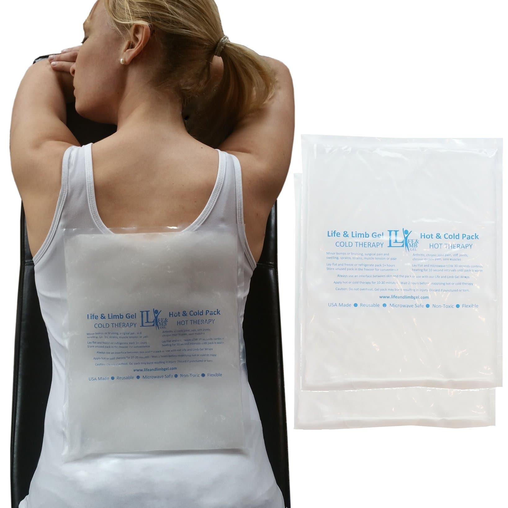 Hot and Cold Thermal Therapy Gel Ice Pack Medium 10" x 12" By Life & Limb Gel (2)