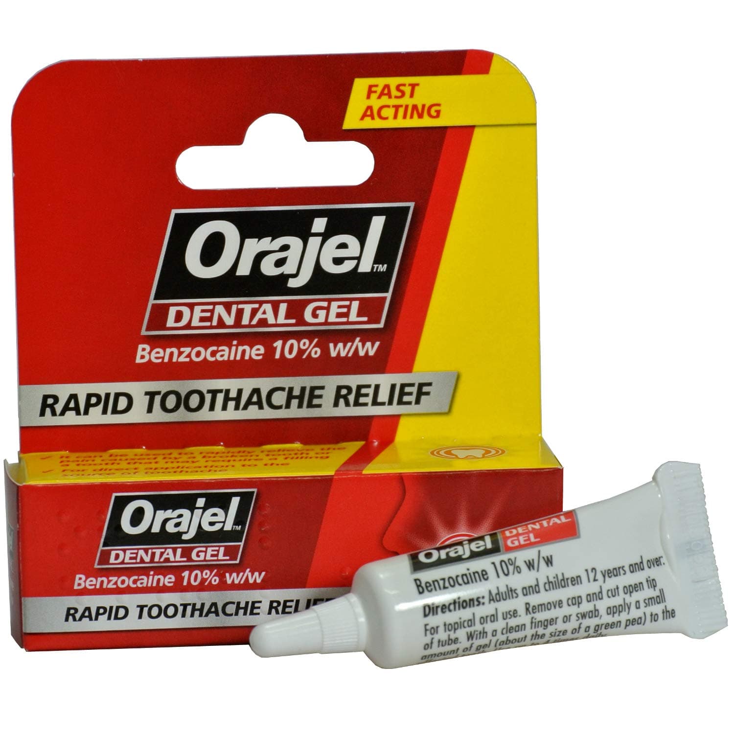Orajel Dental Gel Rapid Toothache Relief, with Benzocaine 10% w/w 5.3g