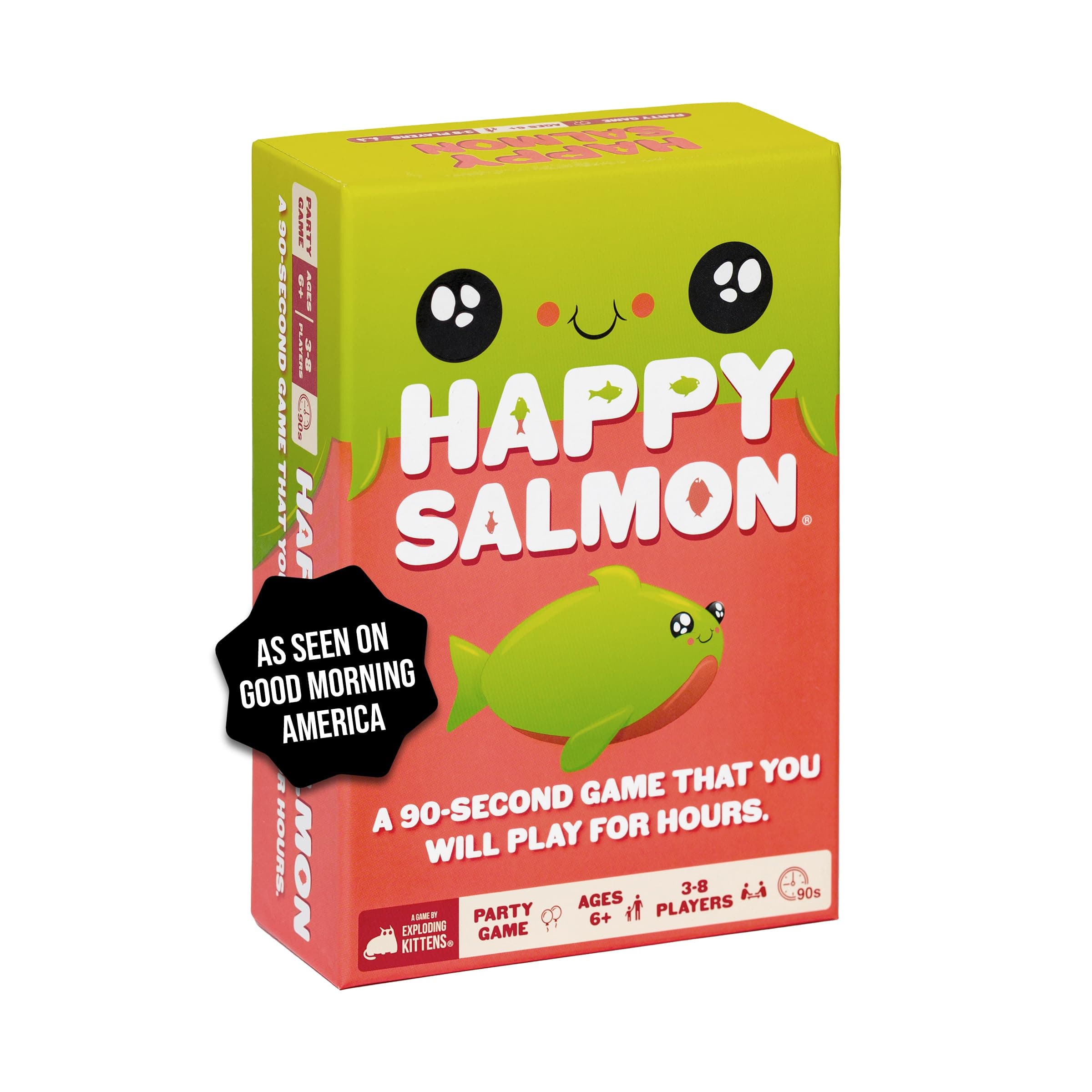 Exploding Kittens Happy Salmon 3-8 Players - Ages 6 - 90 Second Rounds - Easy to Learn Quick Matching Card Game - Party Game, Family Game Night, Kid and Adult Card Game.