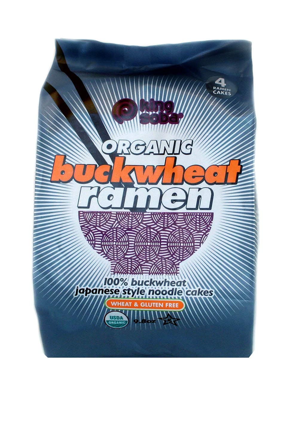 King Soba Organic Buckwheat Ramen 4 Noodle Cakes - Wheat & Gluten Free 9.6oz