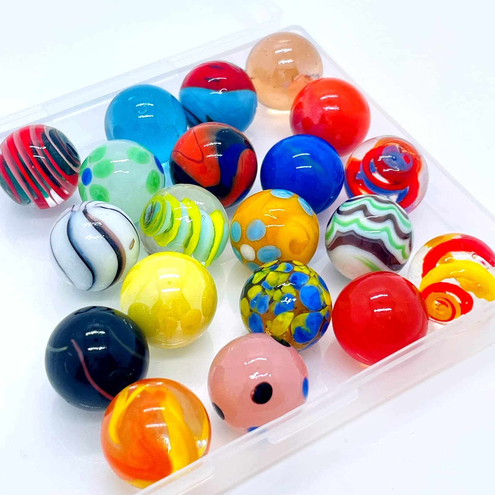 20 Vintage Marbles Bulk for Kids Ages 4-8-12 Hobbyist for Marble Run Track Game Small Marbles Game Toy (16mm) (20pcs)