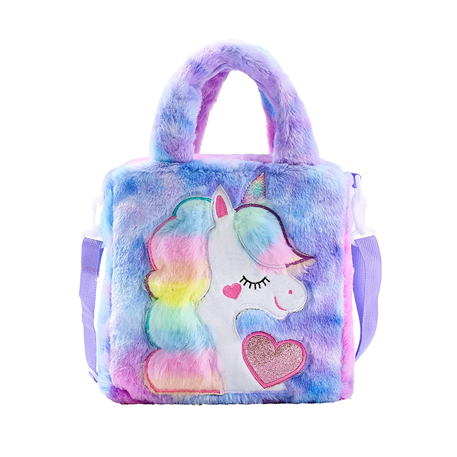 Unicorn Toddler Bag Princess Fur Crossbody Handbags Gift for Girls