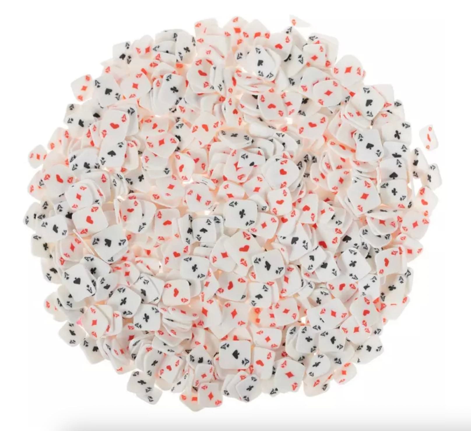 Polymer Clay Ace Playing Card Slices - Casino Cards - Artificial Sprinkles Clay Embellishment Slices for Resin Art, Jewelry Making, Miniature Creations, Snow Globe Tumblers, Crafting, and More!