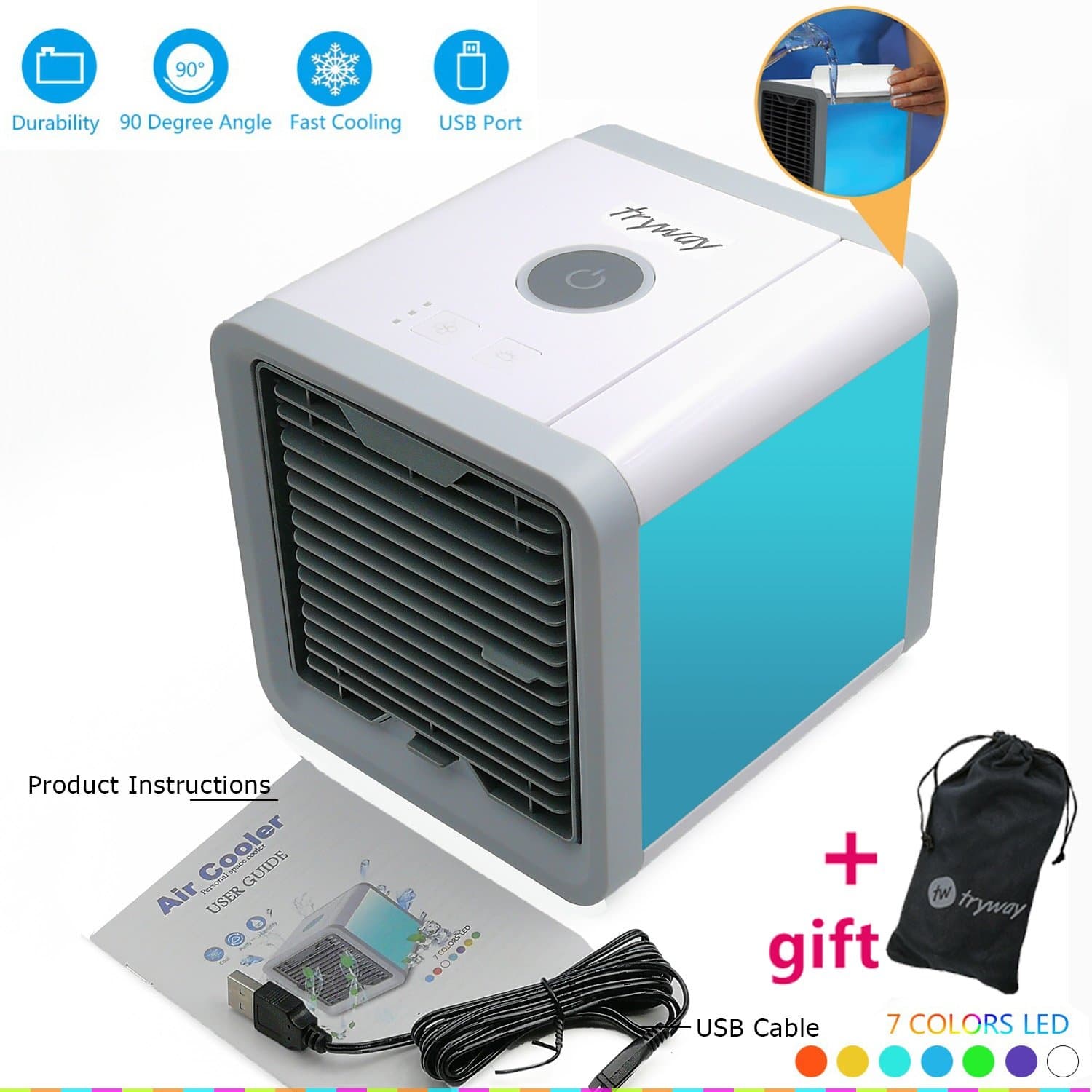 New Air Cooler Arctic Air Personal Space Air Cooler Quick&Easy Way to Cool outdoor portable Desktop Mini Air cooler Conditioner Home Office Desk Device