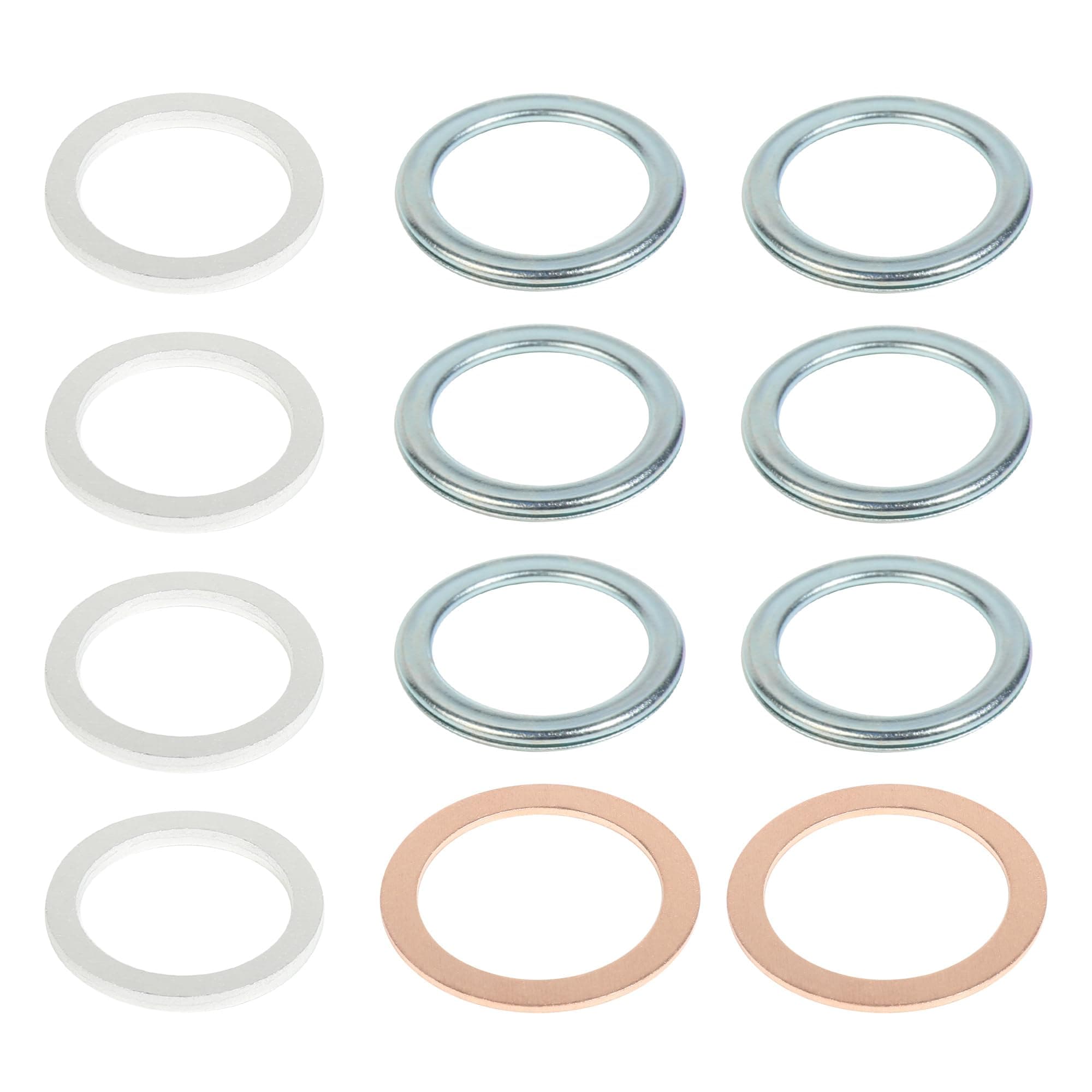 12PCS Crush Washer,Car Accessories Oil Drain Plug Washer,Oil Plug Gasket,Crush Washers,Transfer & Differential Service Gasket Kit Replacement,Replaces #1215710010 9043024003 90430A0003