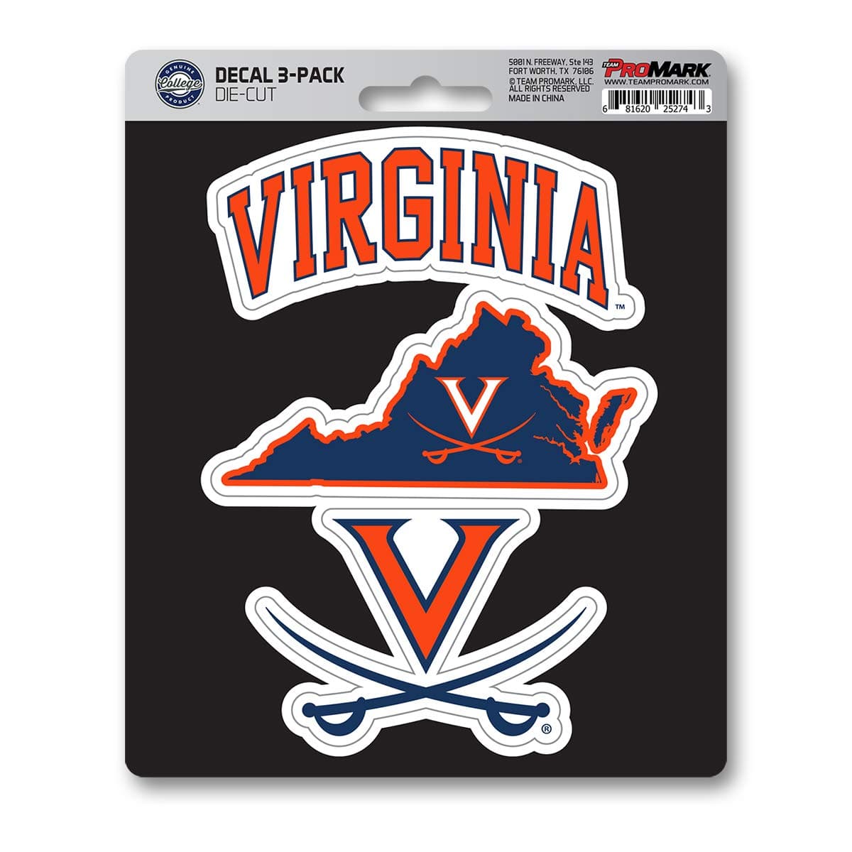 FANMATS NCAA Unisex NCAA 3 Piece Decal Set