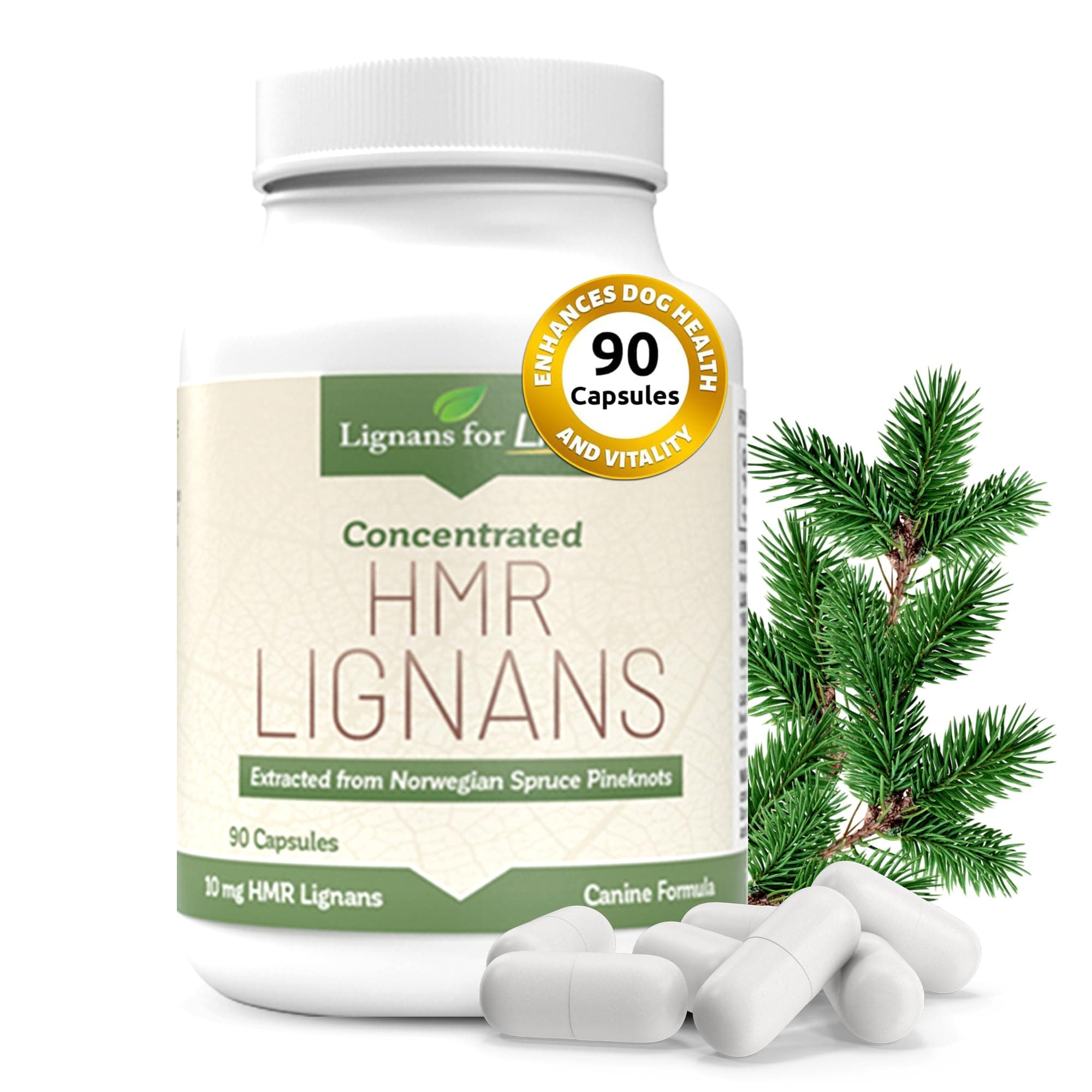Lignans For Life HMR LIGNANS 10mg Capsules - Perfect for Small Dog Breeds - Vitamin for Healthy Pet | Multivitamin | Wellness Supplement | Nutritional