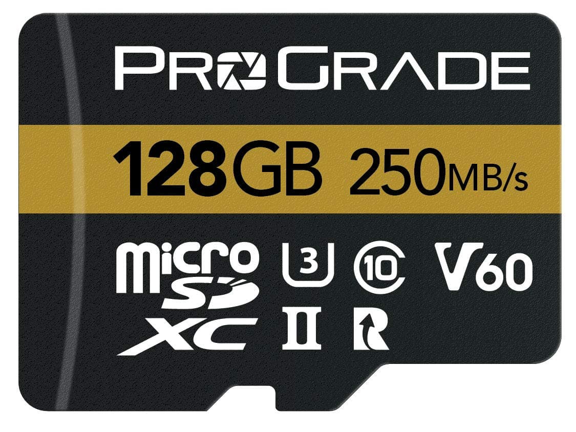 – microSD Card V60 (128GB) - Tested for Full Size SD Card Devices | Up to 250MB/s Read, 130MB/s Write ProGrade Digital