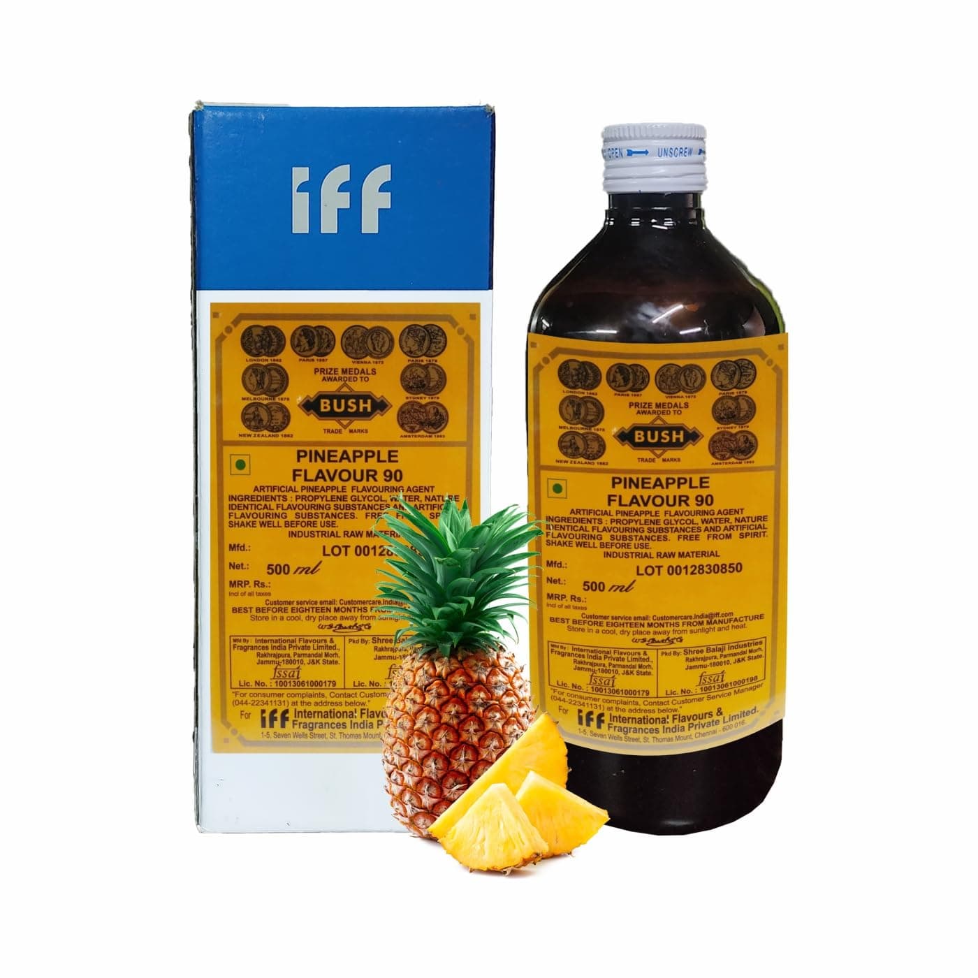 - IFF Pineapple Flavour 90 Essence – 500ml | Premium Food Grade Flavour for Ice Creams, Cakes, Chocolates, Jellies, Sweets, Cookies, Beverages & Bakery Use