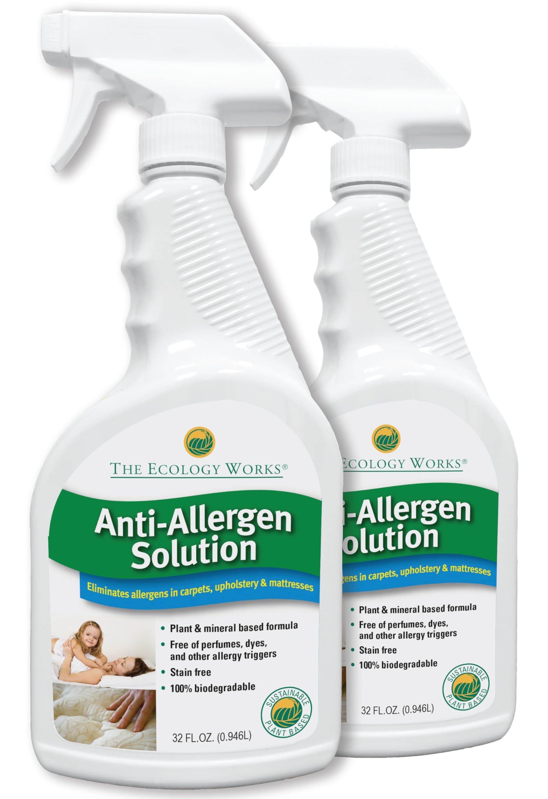 Solution - Plant-Based Dog & Cat Dander Remover Spray and Dust Mite Waste Reducer for Relief from Allergies - For Cleaning Home, Bedding, & Furniture Naturally