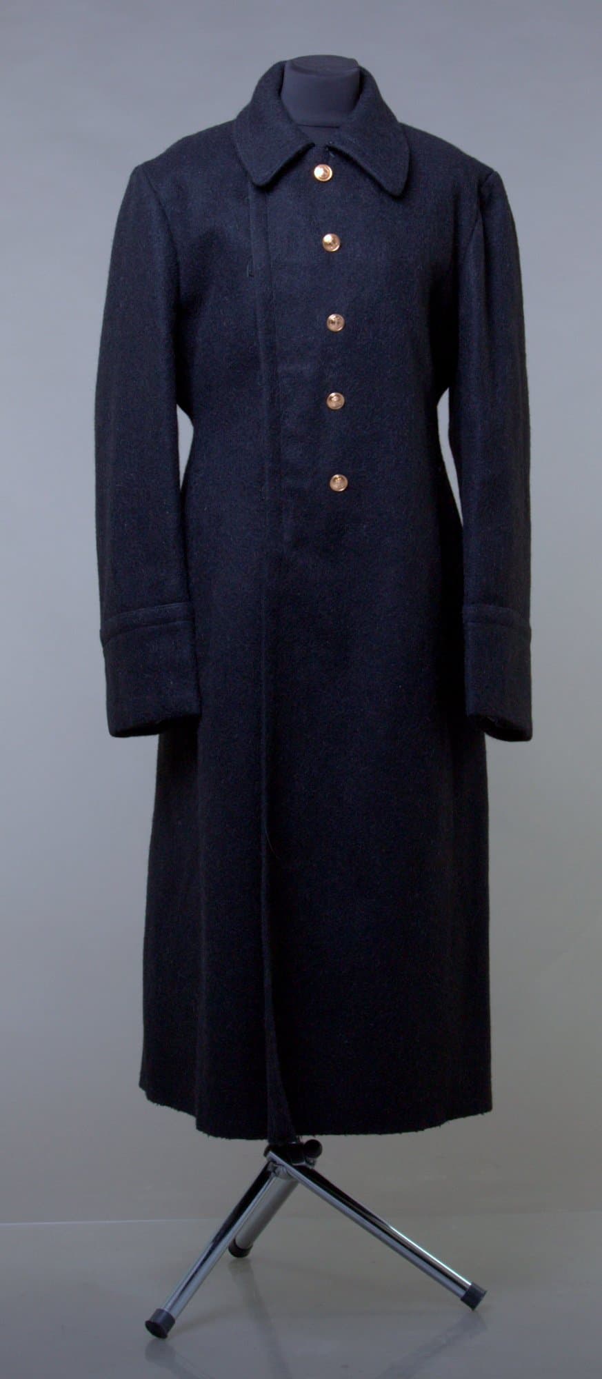GIFT FOOR HIM USED USSR Russian Navy Uniform Black Overcoat Wool Coat Goth Steampunk 52-6 XL