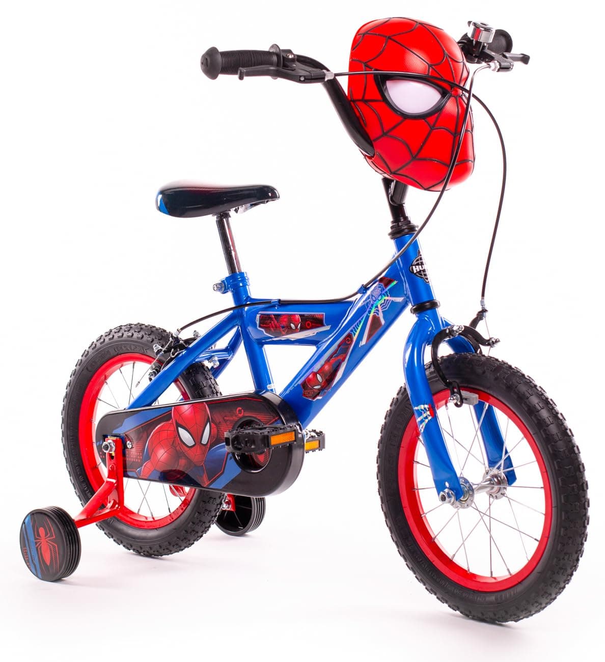 Spiderman Bike - Marvel Adventures on 2 Wheels, 12", 14", 16", Removable Stabilisers, Full Chain Guard, Ages 2 to 7