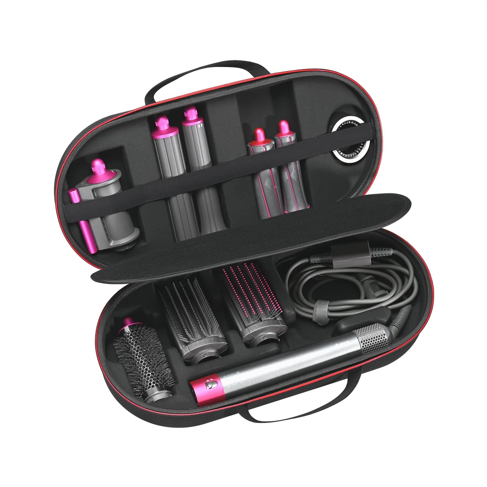 RLSOCO Airwrap Case for Dyson Airwrap Complete Long/Complete Styler HS08 HS05 HS01,NOT for Dyson Airwrap i.d. - Fits 4pcs Long Barrels or Short Barrels - Black (Case Only,Hair Styler is not Included)