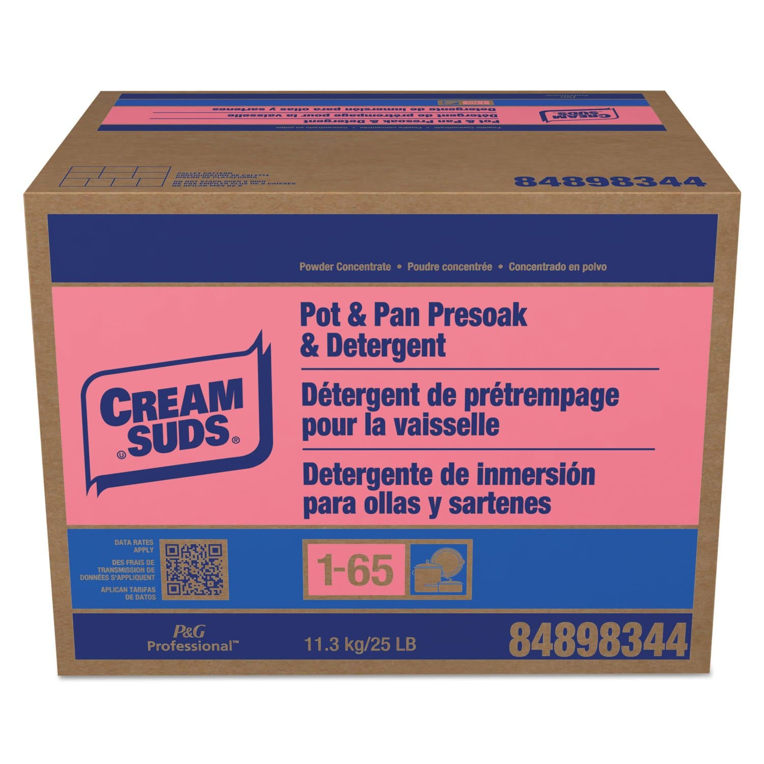 Cream Suds MANUAL POT AND PAN PRESOAK AND DETERGENT WITHOUT PHOSPHATE, BABY POWDER SCENT, POWDER, 25 LB BOX