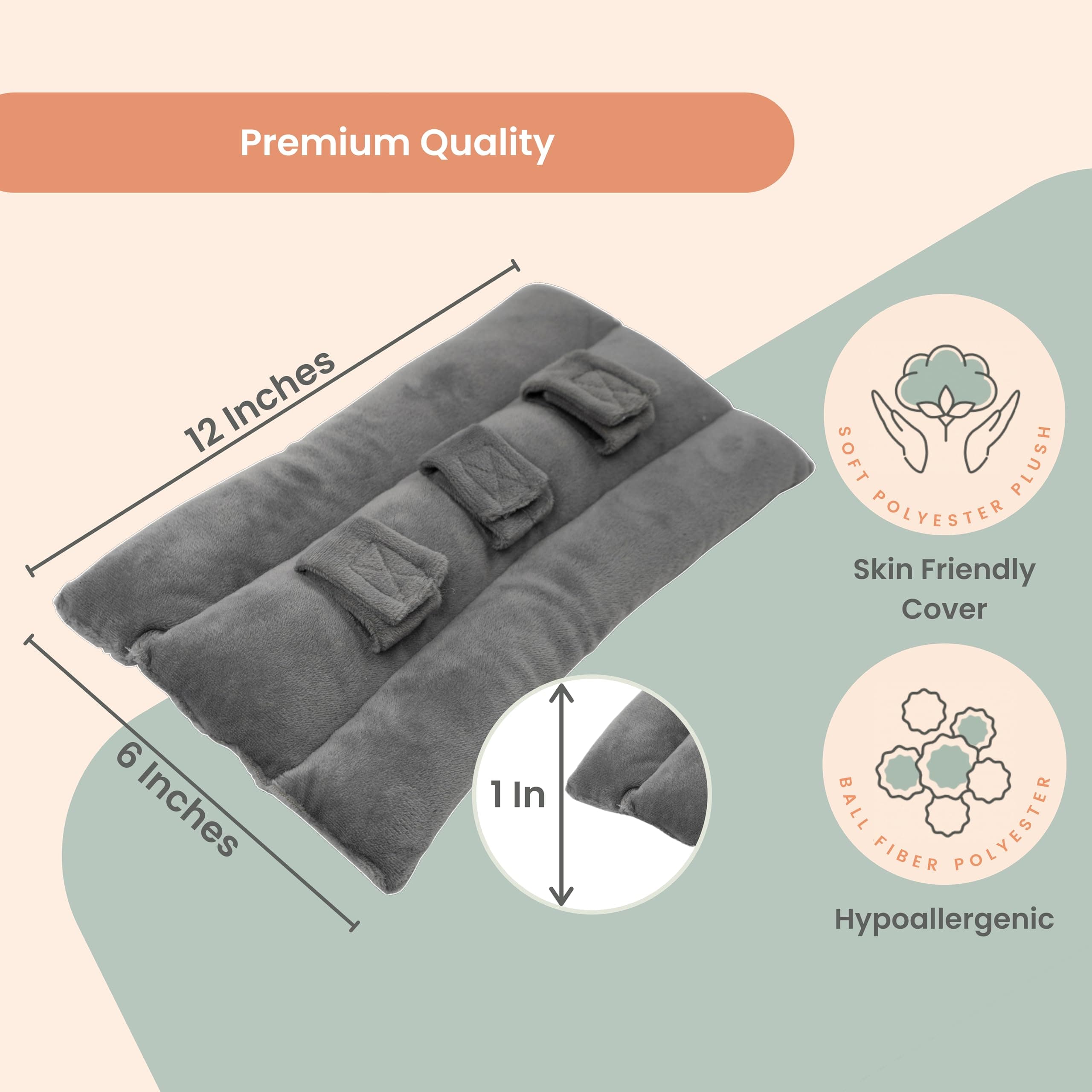 MOYOAMA Post Heart Surgery Seatbelt Pillow to Protect Sensitive Areas, Mastectomy Pillow for Seatbelt Pressure Relief, No Irritation Port Pillows for Patients, Gifts for Mastectomy Patients, Grey