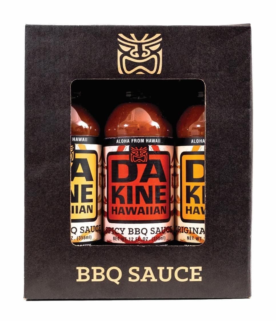 Da Kine HawaiianDa Kine Hawaiian BBQ Sauce - Premium Gourmet Barbecue Sauce, Gluten-Free, Flavored Seasoning & Dipping, BBQ Spices for Meat, Fish & Vegetables, Grill & Kitchen Essentials - 3 Flavors 12 oz (3 Pack)