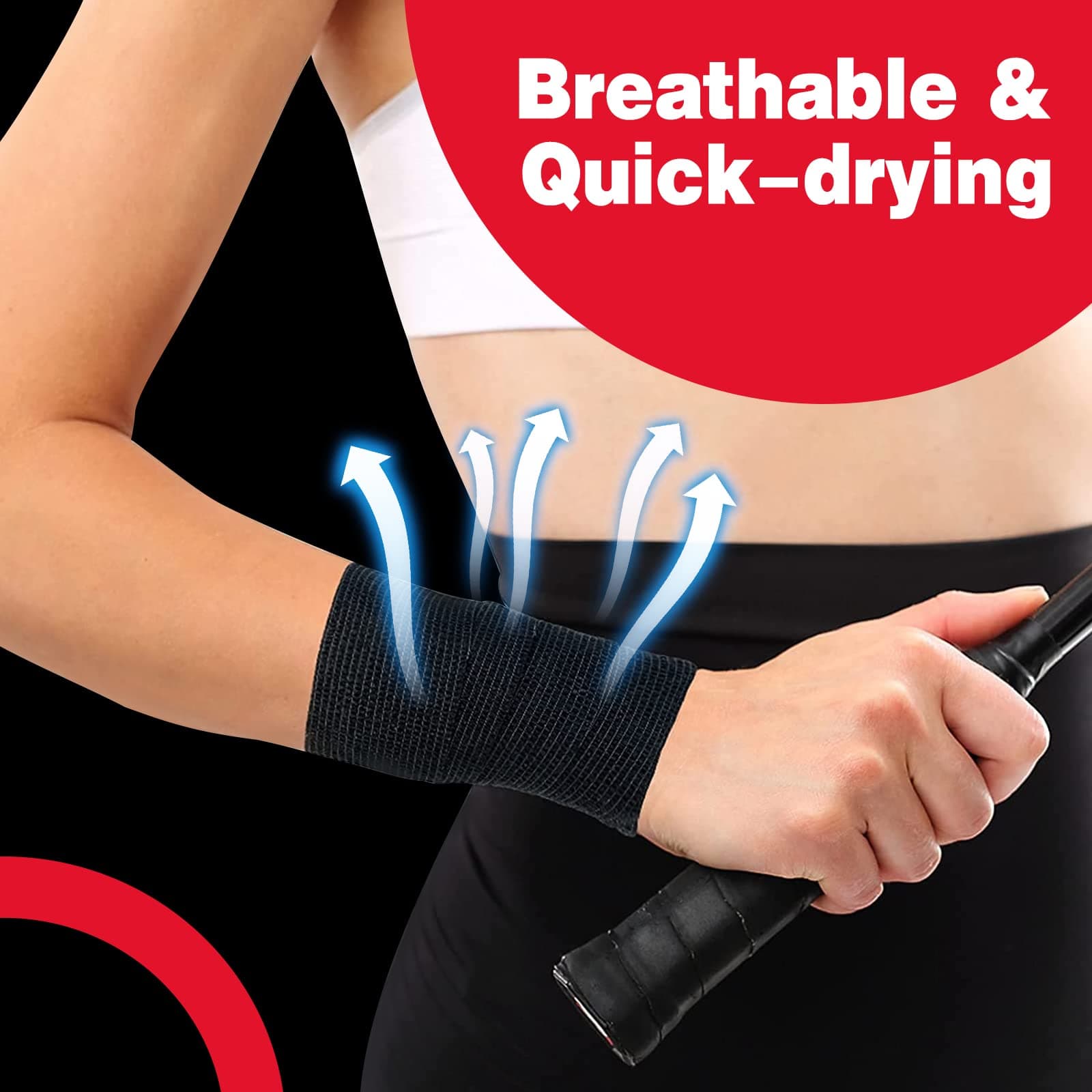 AZEN 16 Pack Black Self Adhesive Bandages, 2 Inch X 5 Yards, Black Athletic Tape, Vet Wrap, Tattoo Grip Tape, Ankle Tape, Cohesive Bandage