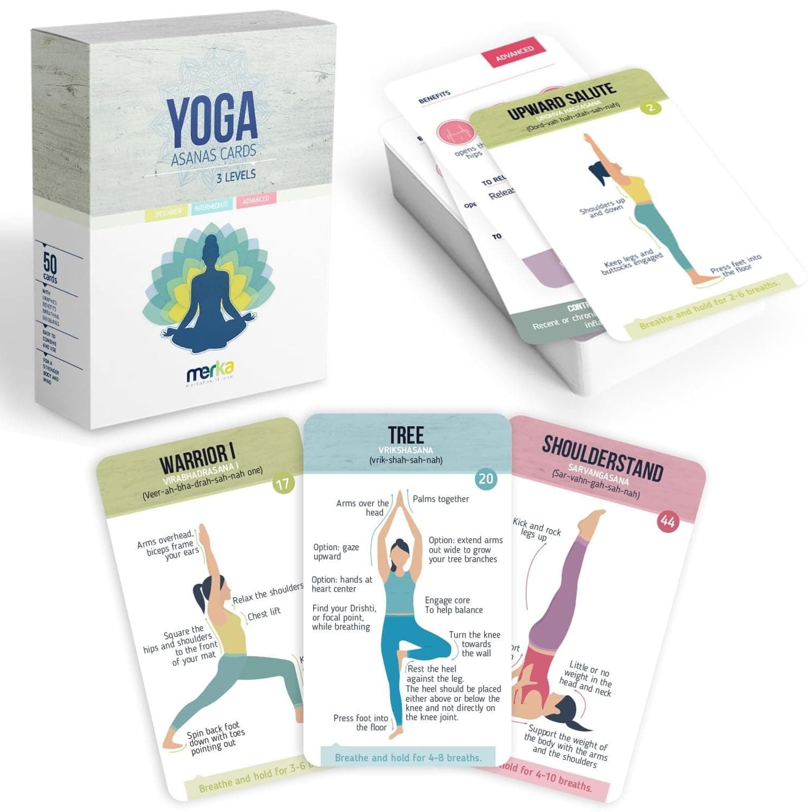 merka Yoga Flashcards 50 Cards Asana Poses Made by Women for Women