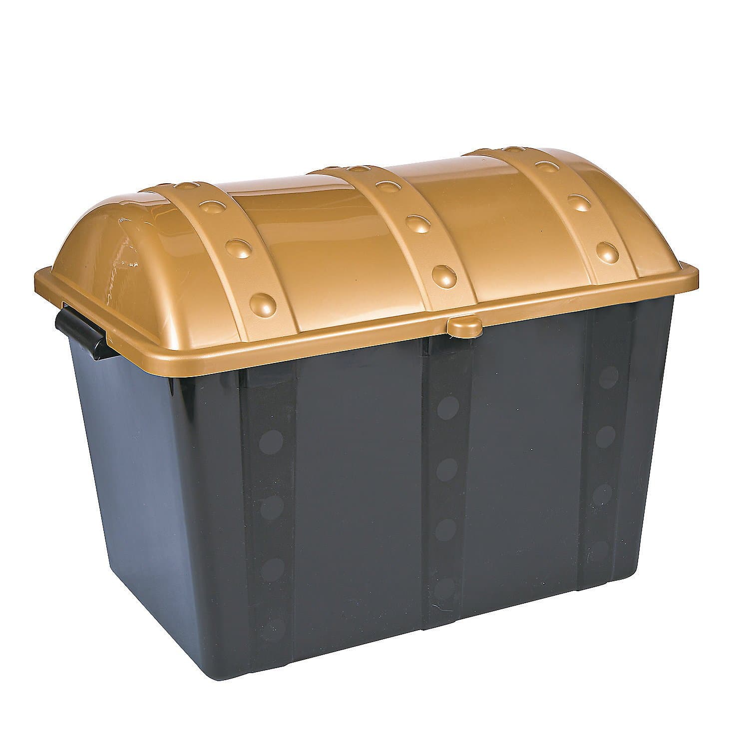 - Fun Express Large Plastic Toy Treasure Chest - Premium Classroom Storage Prize Box for Teachers | Pirate-Themed Reward Container with Secure Lid | Black & Gold Design | 19" x 11.5" x 11" Capacity