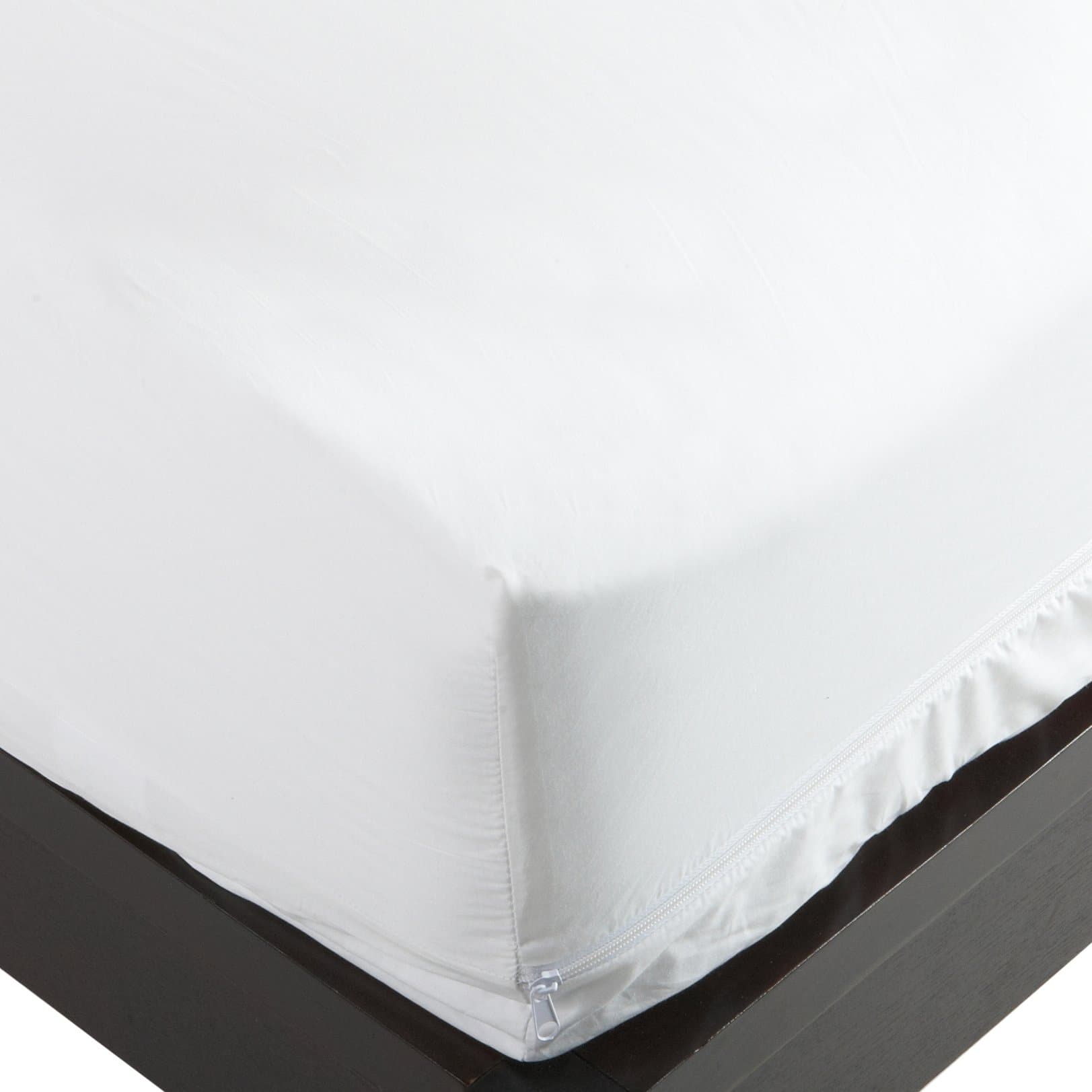 - 100% Cotton California King Mattress Encasement 73x84x12, Hypoallergenic, Dust Proof Zippered 6-Sided Cover, Breathable, Noiseless Natural Cotton, AAFA Certified