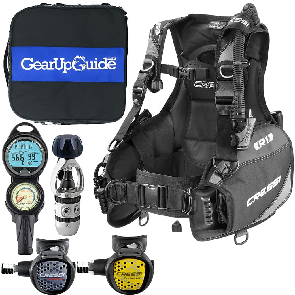 - Essential Scuba Diving Gear Package Complete with R1 BCD - Donatello C2 Dive Computer - AC2 Compact Regulator Set Fully Assembled