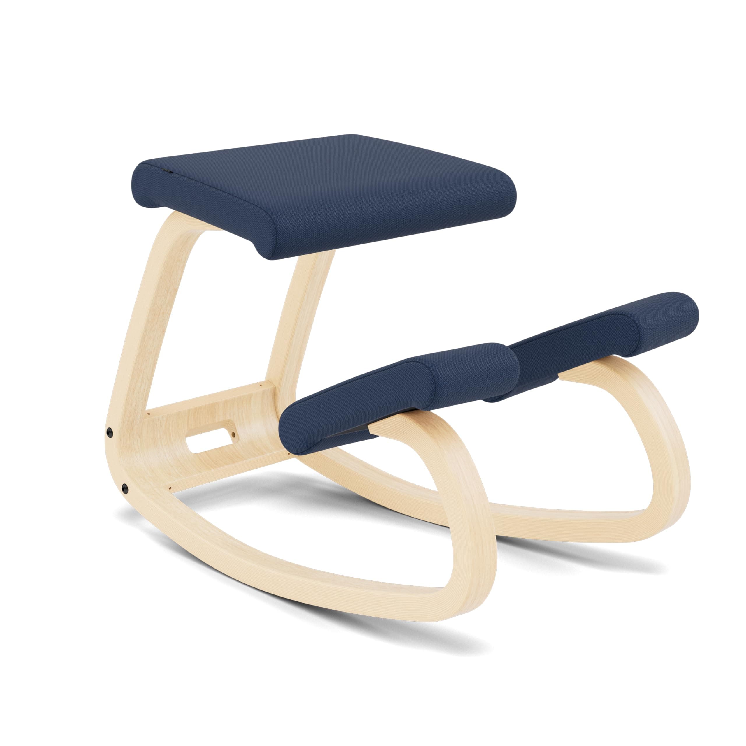 Varier Variable Balans Original Kneeling Chair with Peter Opsvik Design (Dark Blue Revive Fabric, Natural Ash Base)