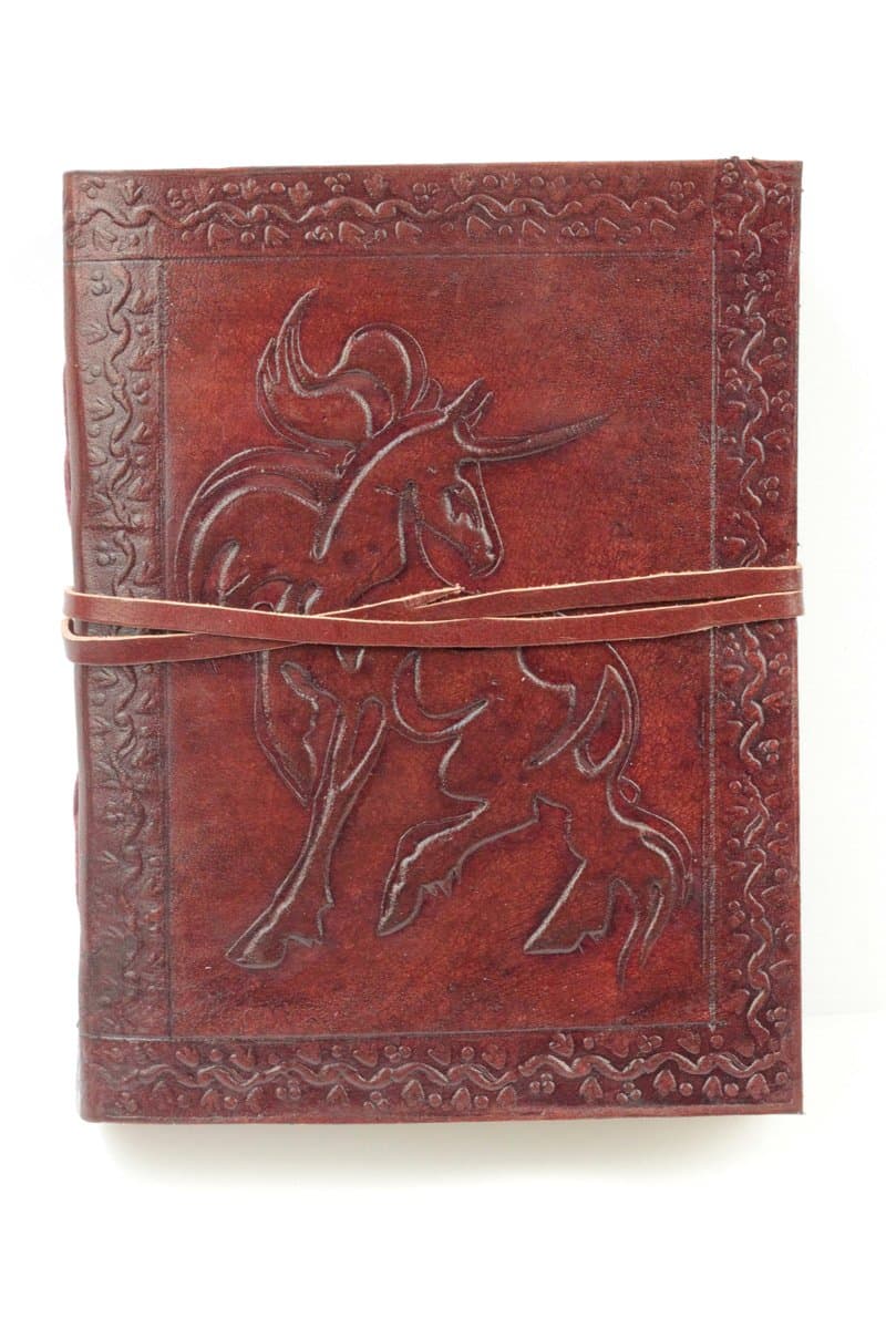 Leather Journal Notebook Diary Unicorn Handy 064c