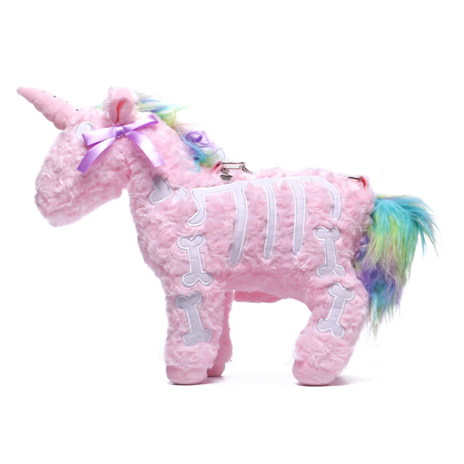 Littleforbig Uniskelly Skeleton Unicorn Stuffed Animal Plush Shoulder Bag Purse for Adult