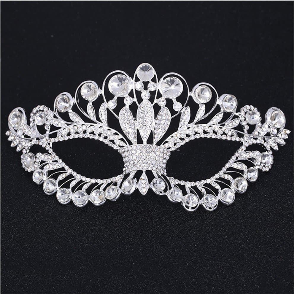 Xiwstar Luxury Womens Rhinestone Crystal Fancy Masquerade Eye Mask for Halloween Party