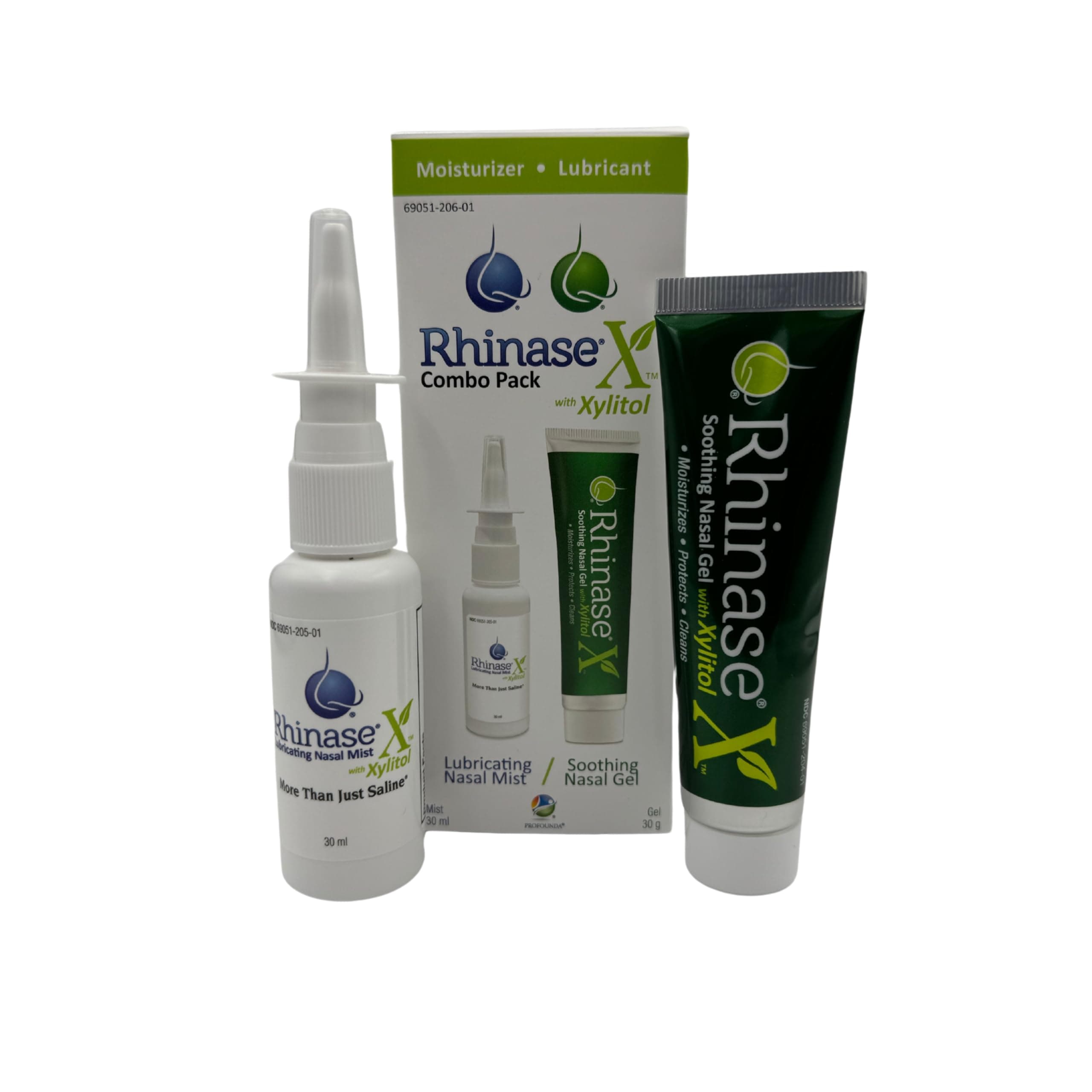 Rhinase X Combo Pack - Nasal Gel (30g) & Spray (30ml) for Complete Nasal Relief from: Dryness, Congestion, Post Nasal Drip, and Allergies. Retain Moisture for Dry Nose Relief