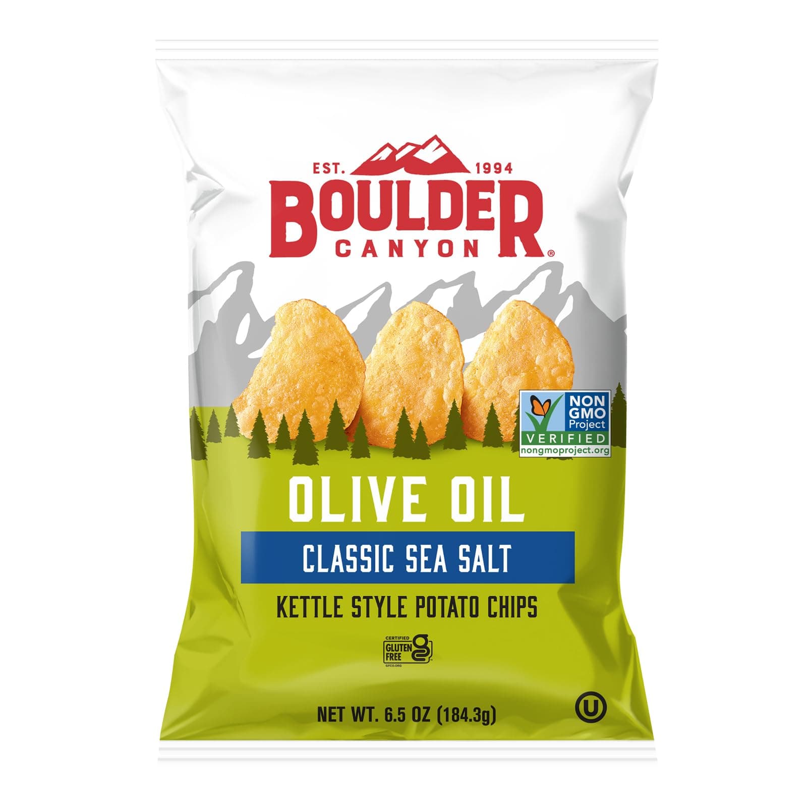 Boulder Canyon Olive Oil Kettle Chips, Classic Sea Salt, 6.5 oz