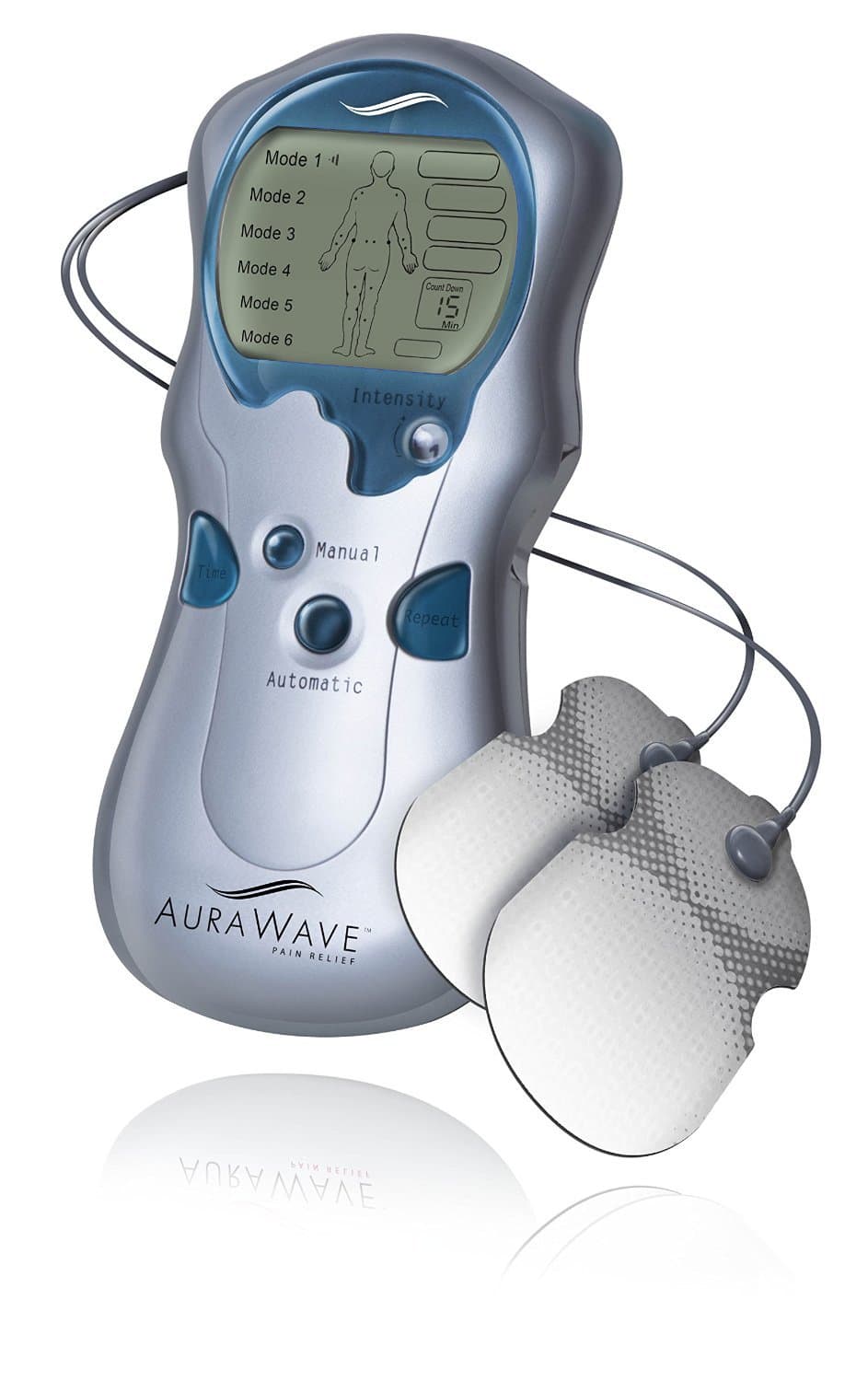 Aurawave TENS Unit Machine/Muscle Stimulator for Pain Management - Includes Adjustable Back Relief Belt and Adhesive Electrode Pads