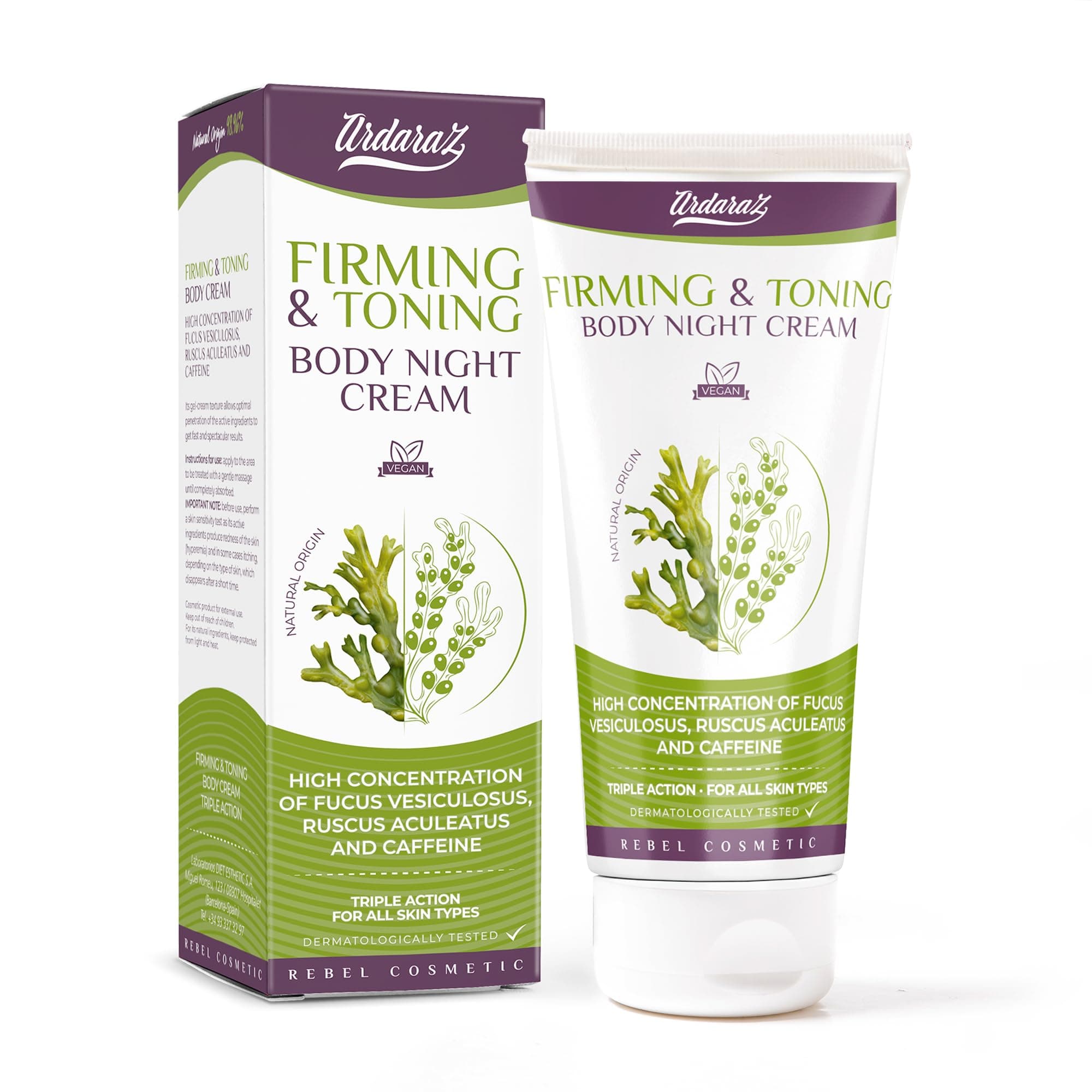 ARDARAZ. Anti-cellulite cream. Intensive Night Abdominal Reducer Aid Triple action. 200 ml.