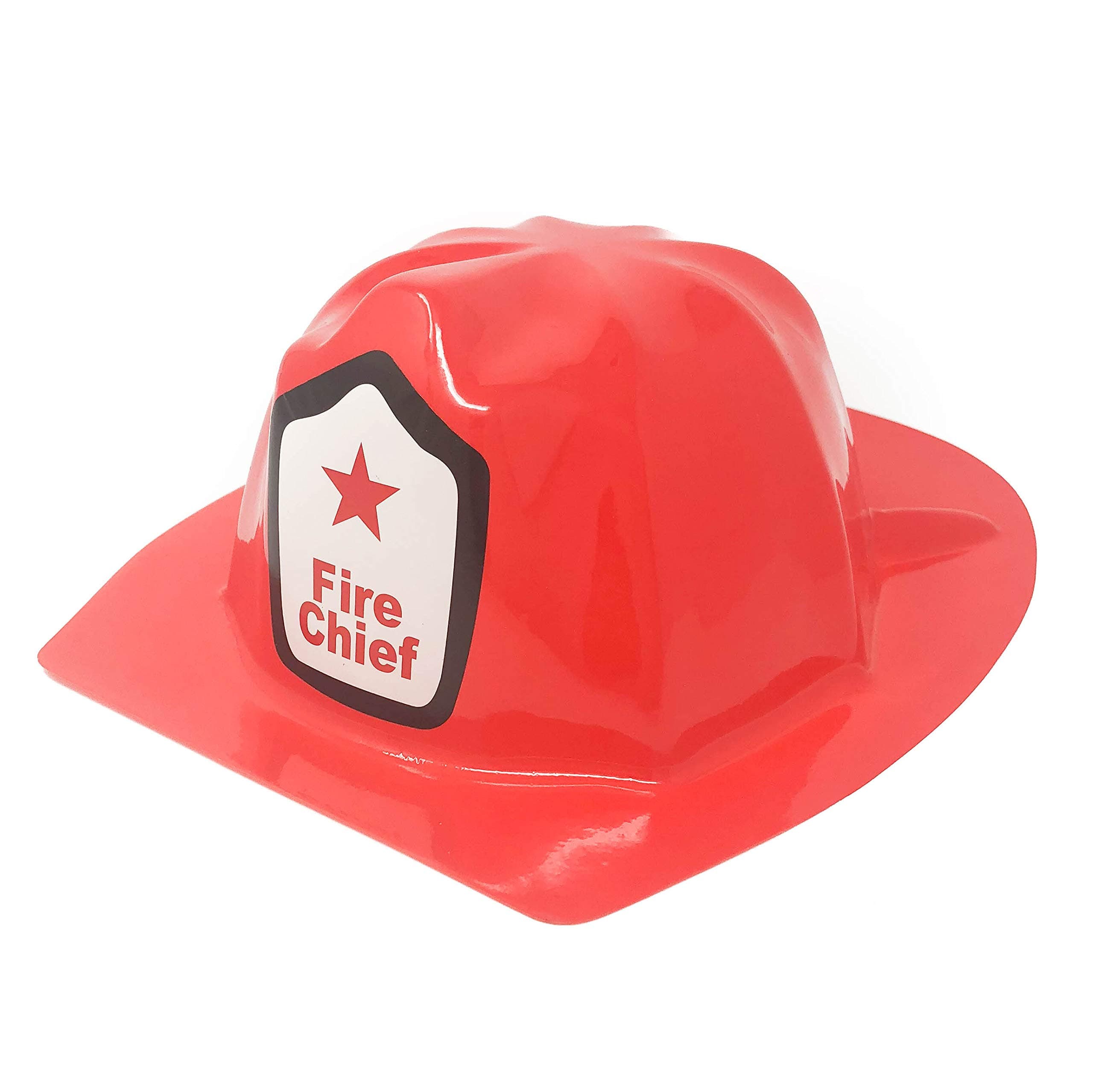 PodzlyPodzly 24-Piece Kid's Firefighter Hats - Bulk Soft Plastic Firefighter Hats for Halloween Parties & Field Trips to Fire Station - Children's Headpieces in Vibrant Color & Size - Durable